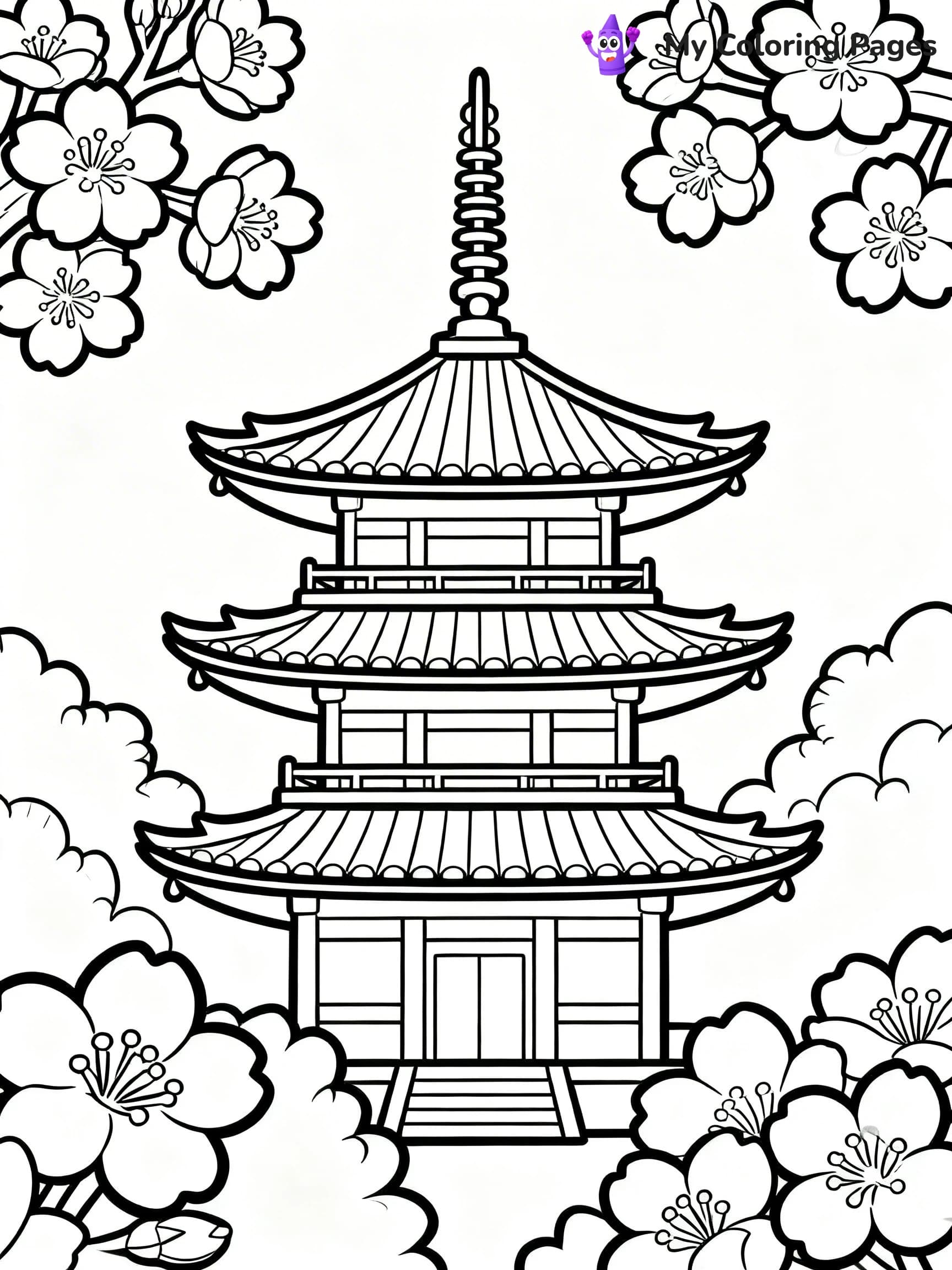 Cherry Blossom Coloring Pages - 22