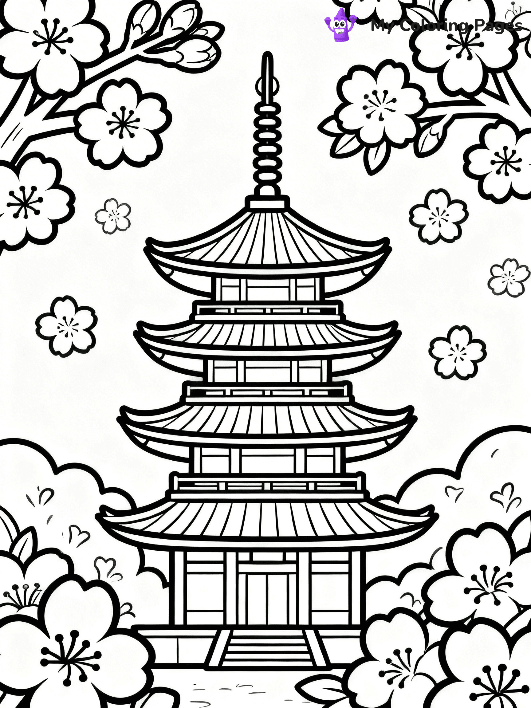 Cherry Blossom Coloring Pages - 20