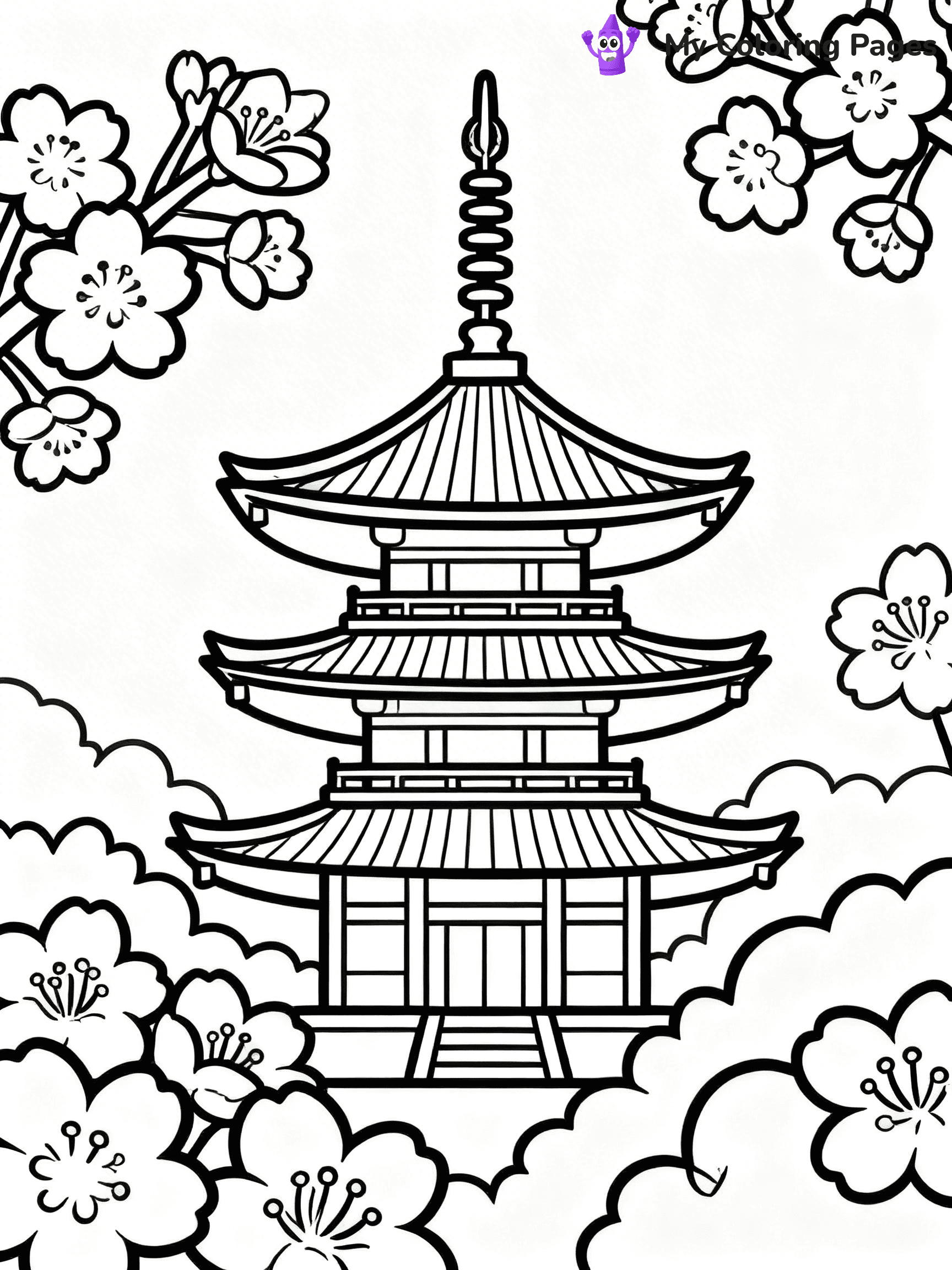 Cherry Blossom Coloring Pages - 18