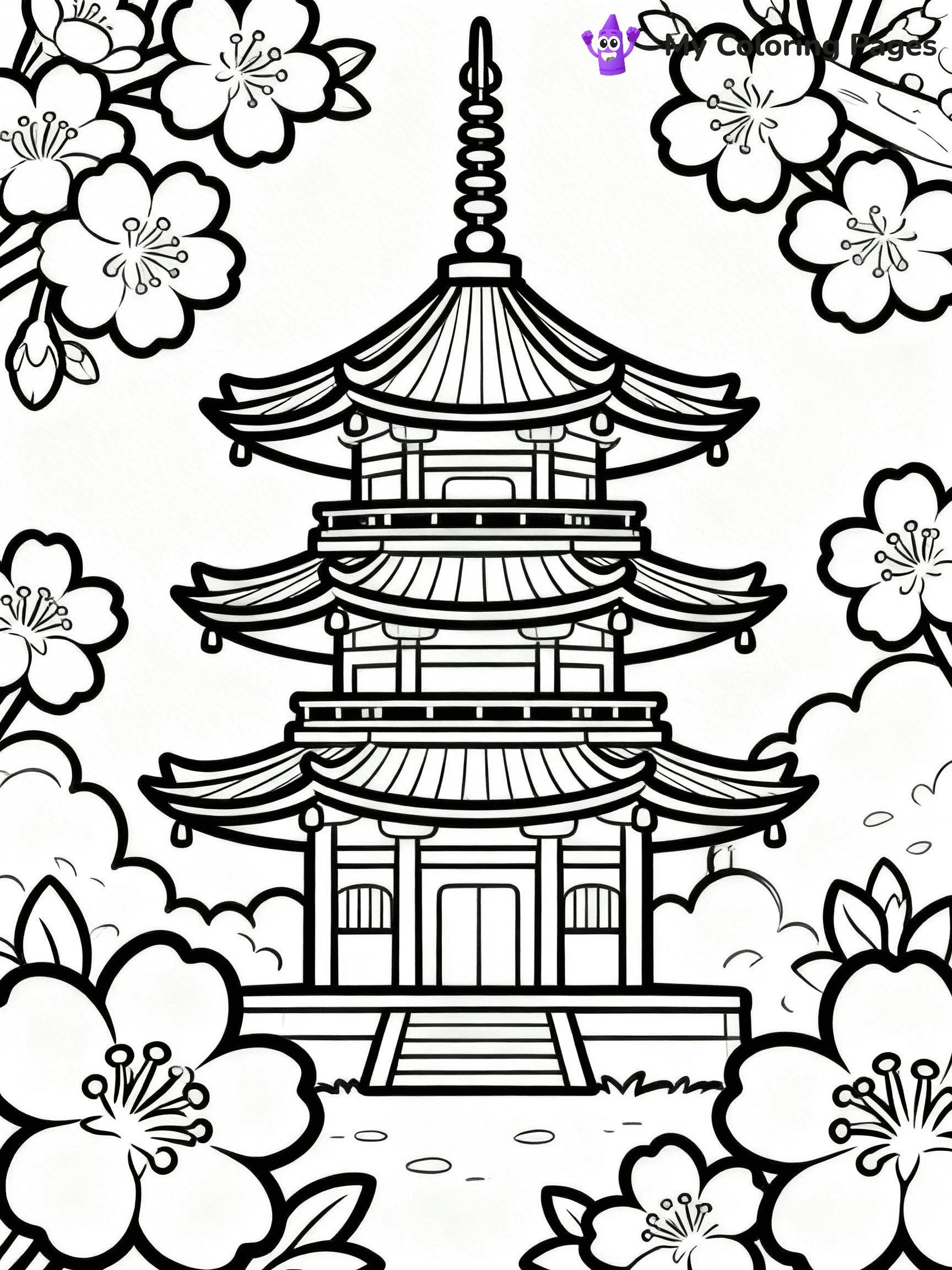 Cherry Blossom Coloring Pages - 16