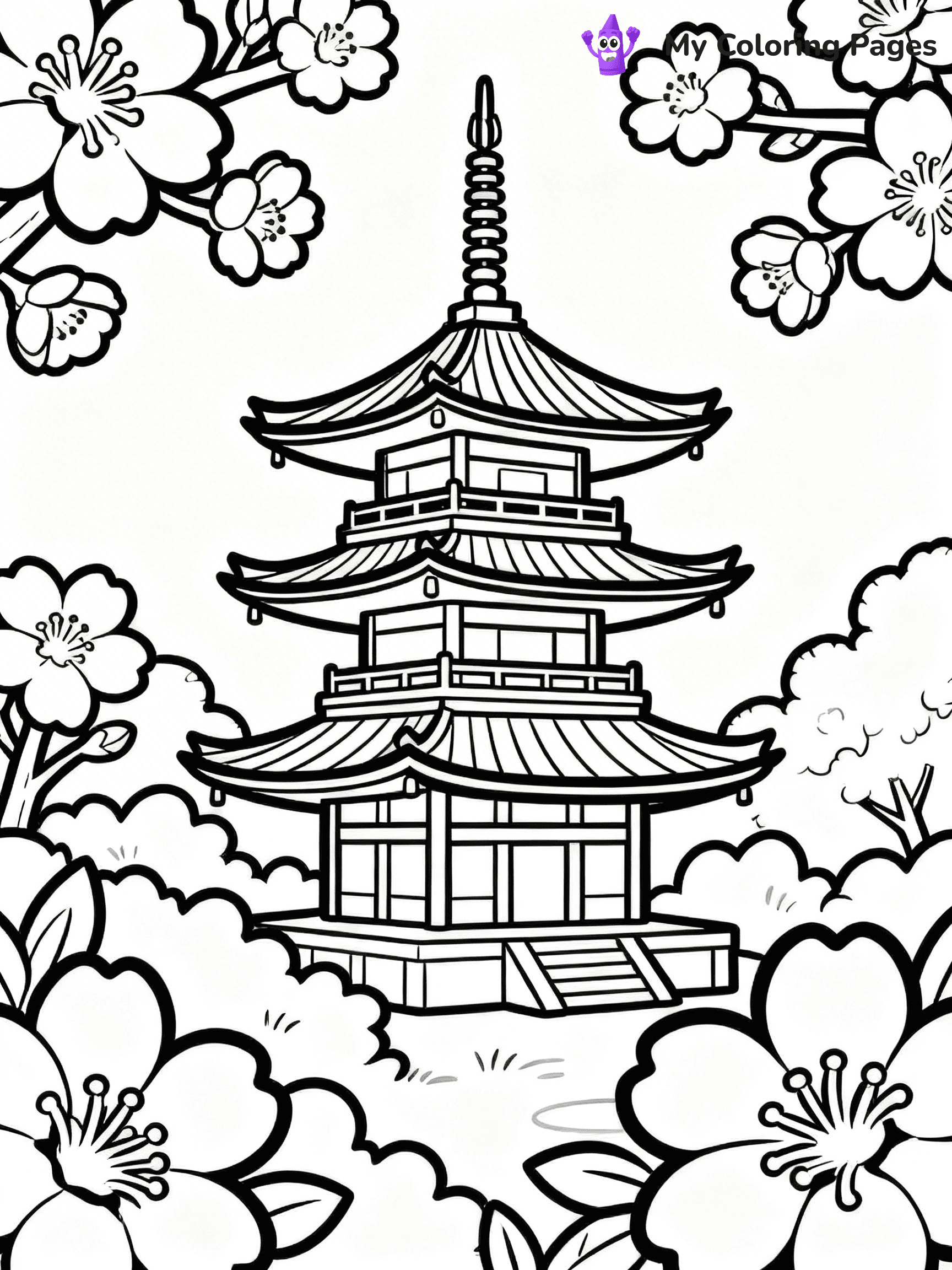 Cherry Blossom Coloring Pages - 15