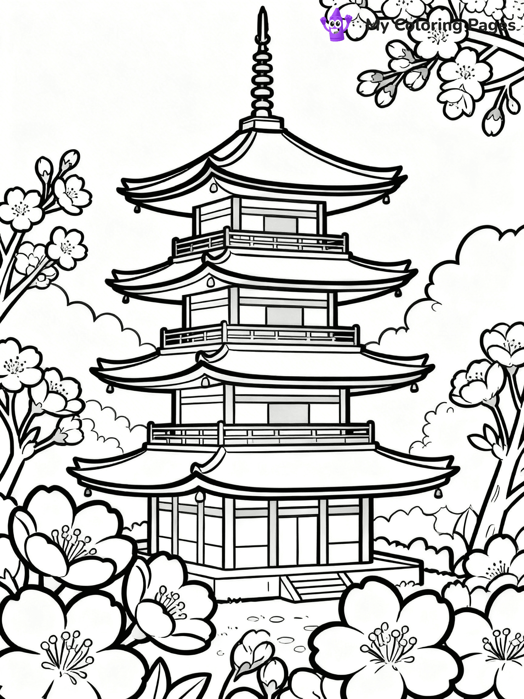 Cherry Blossom Coloring Pages - 14