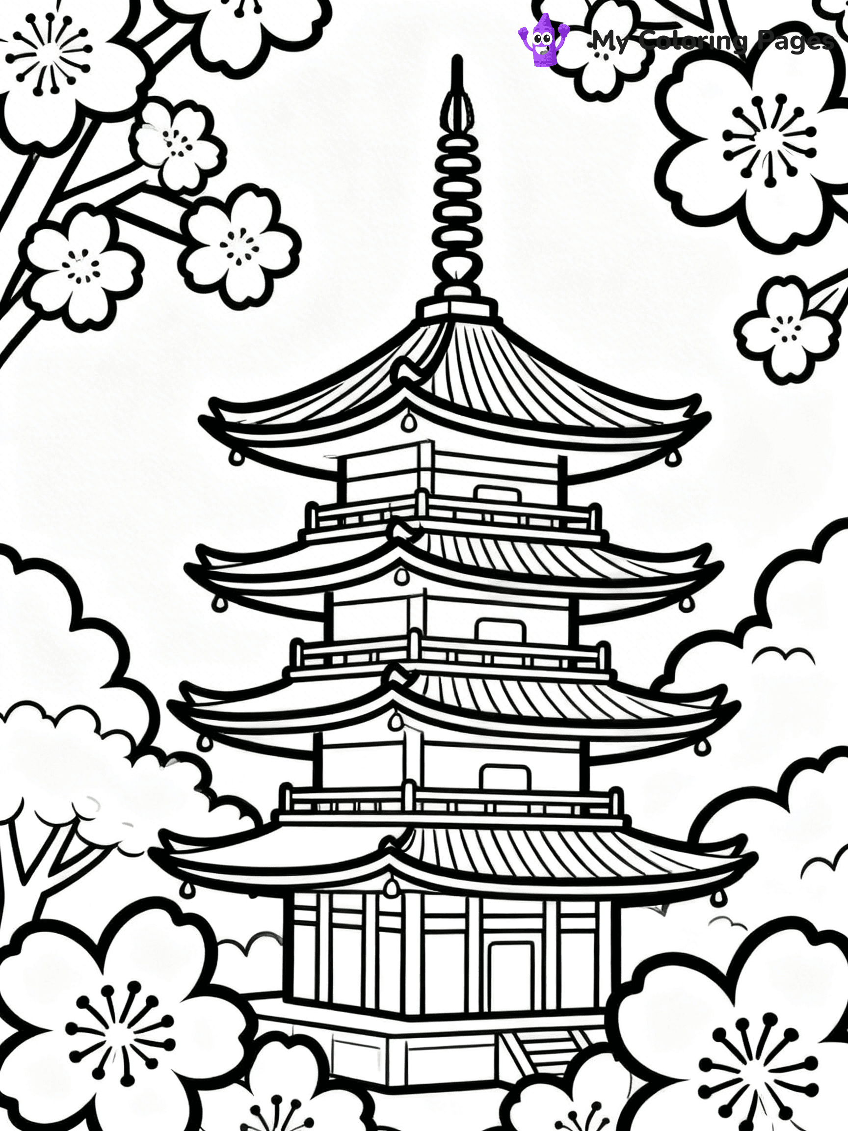 Cherry Blossom Coloring Pages - 13