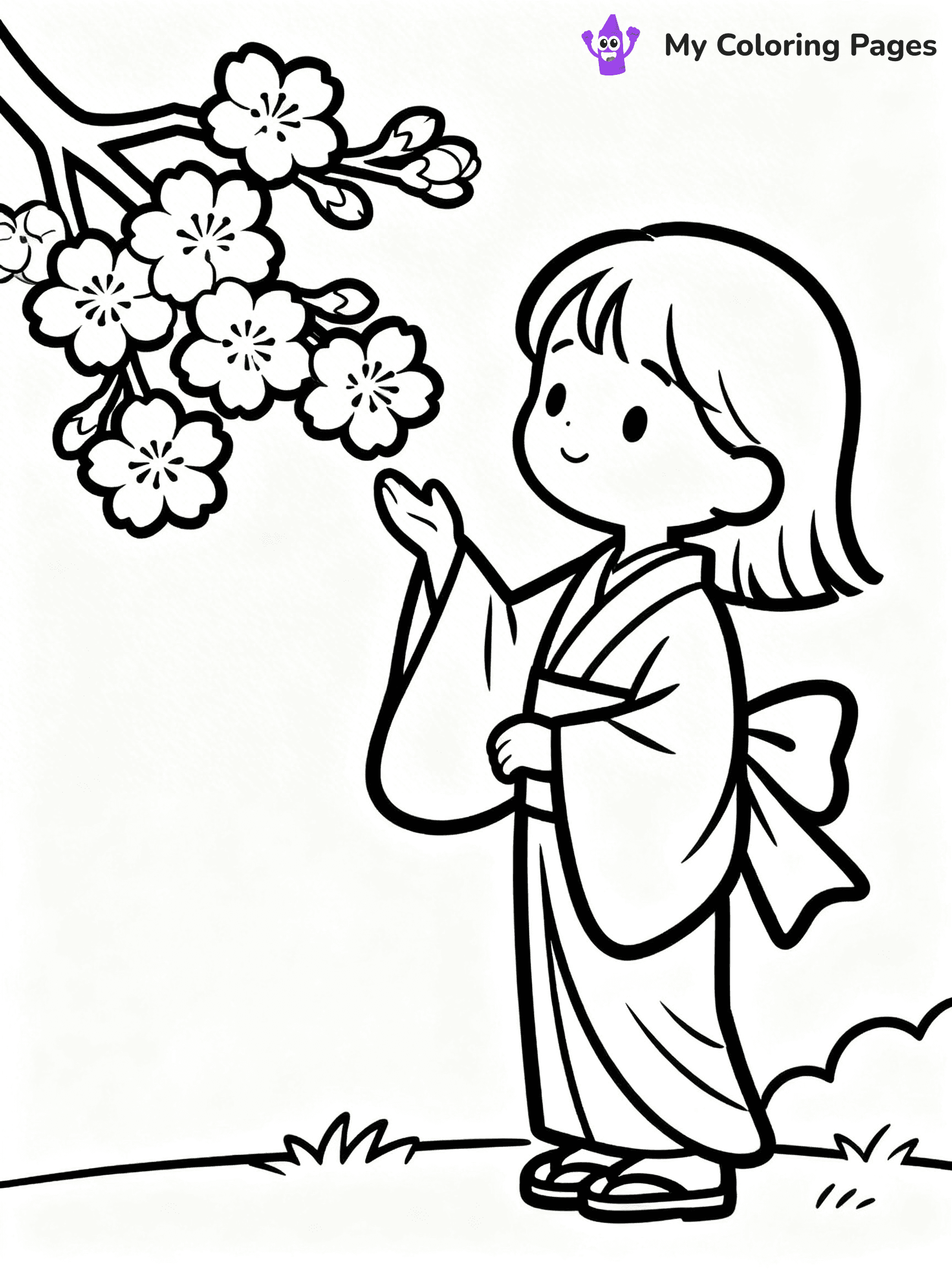 Cherry Blossom Coloring Pages - 12