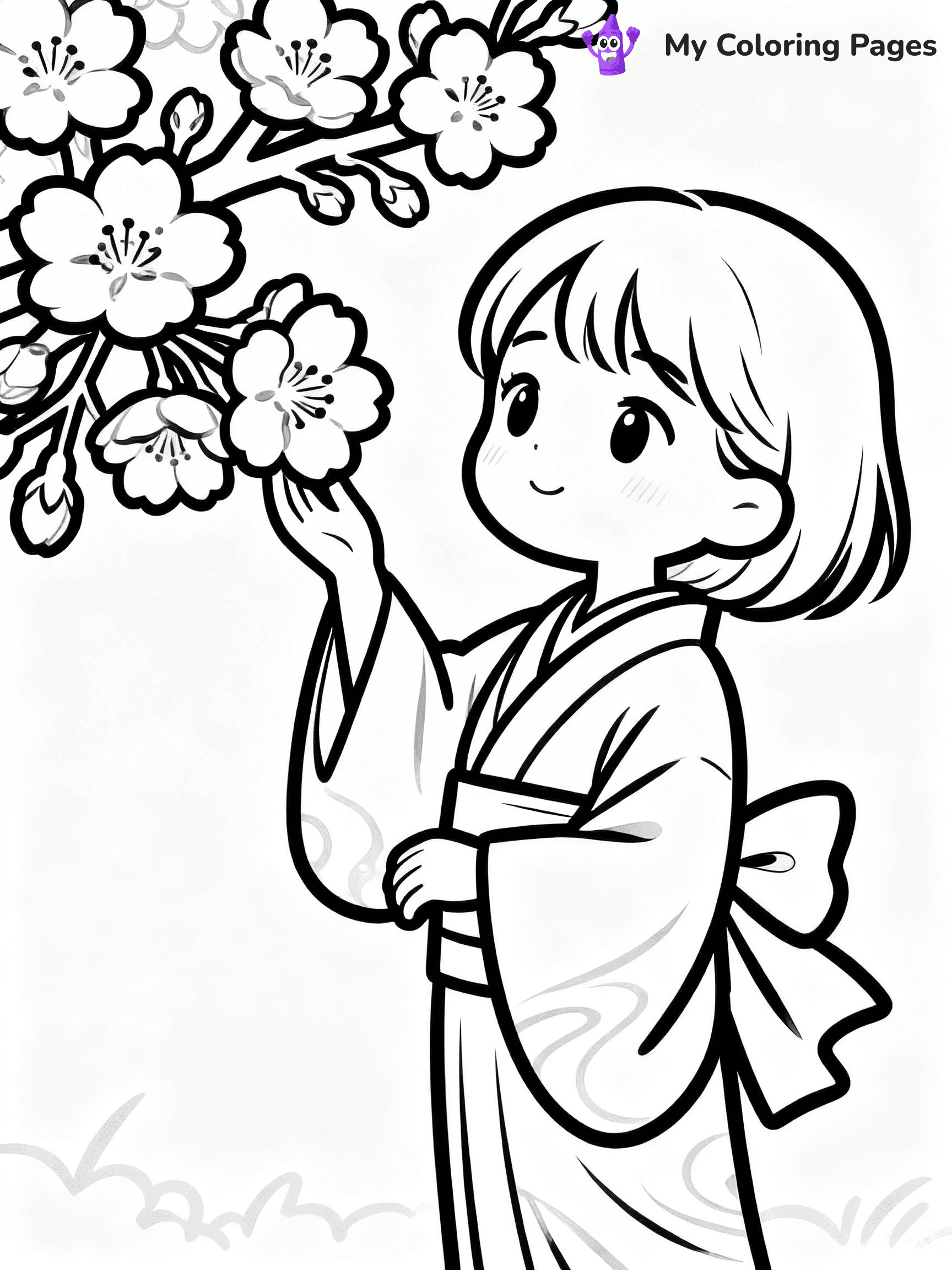 Cherry Blossom Coloring Pages - 9