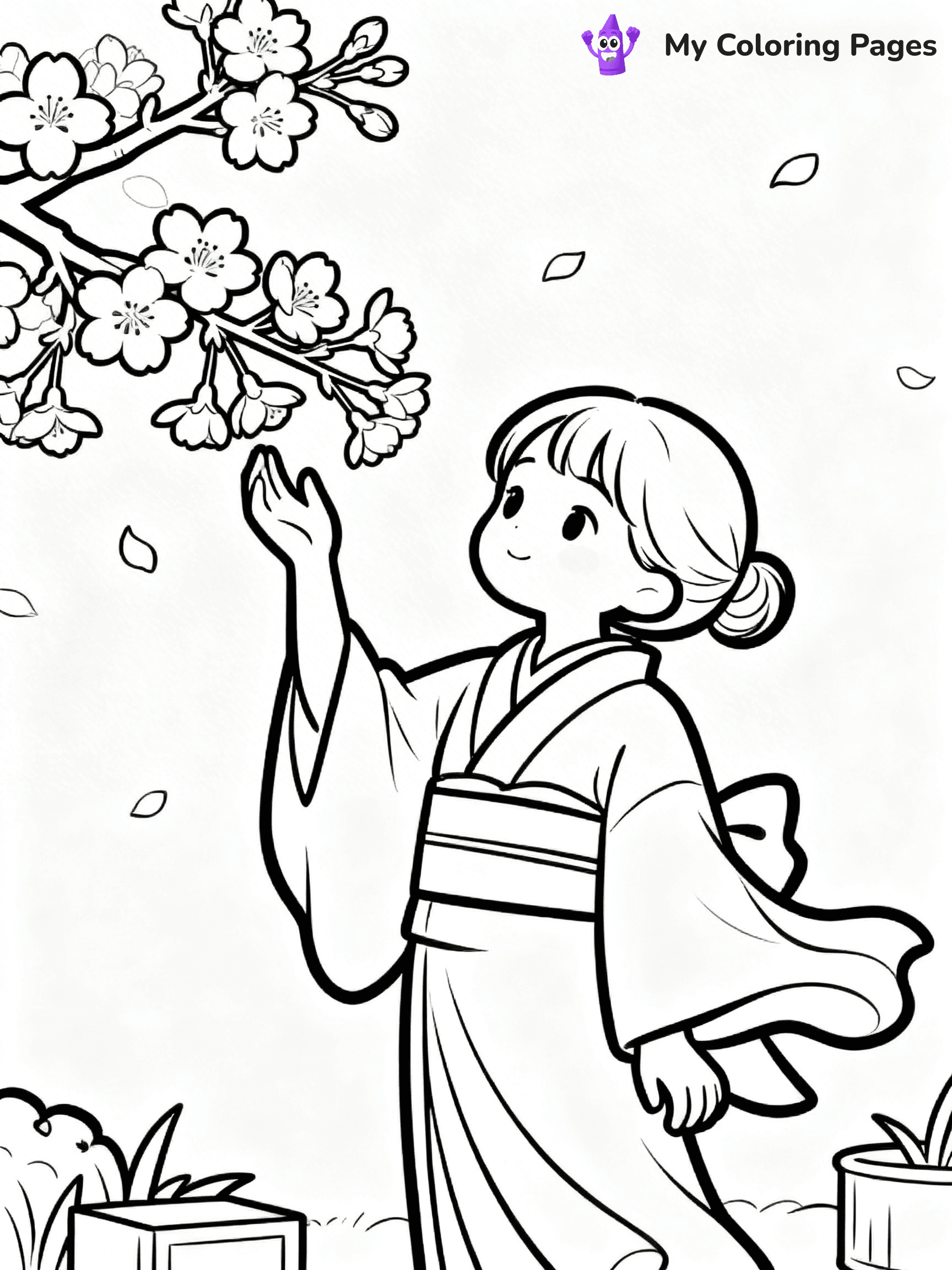 Cherry Blossom Coloring Pages - 7