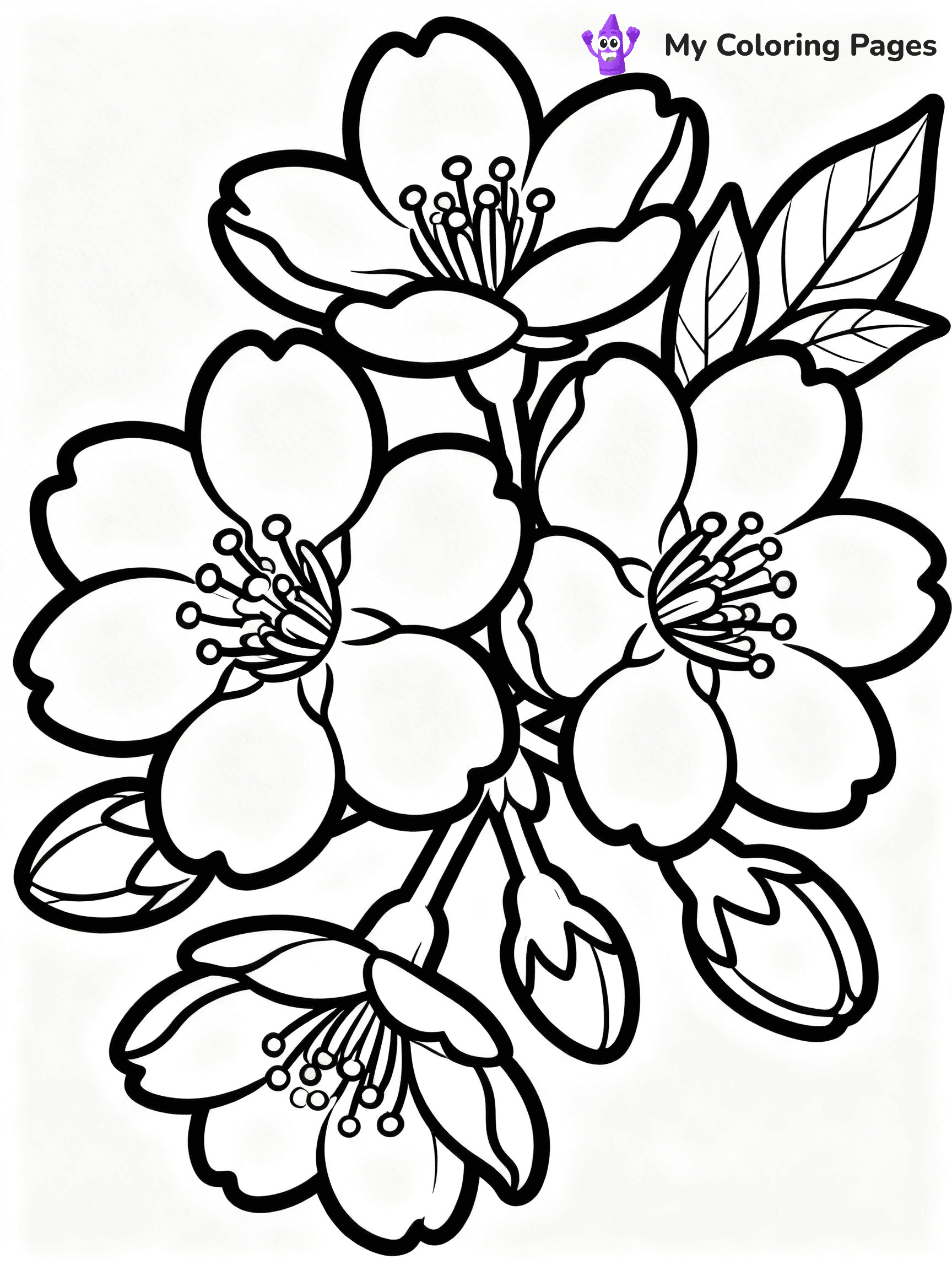 Cherry Blossom Coloring Pages - 6