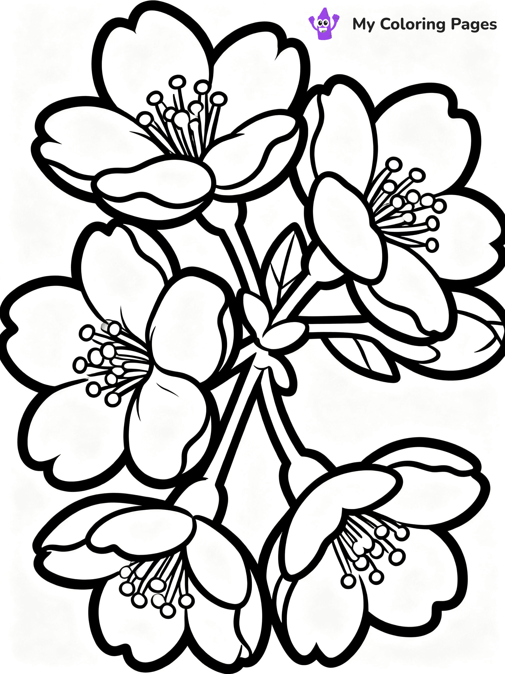 Cherry Blossom Coloring Pages - 1