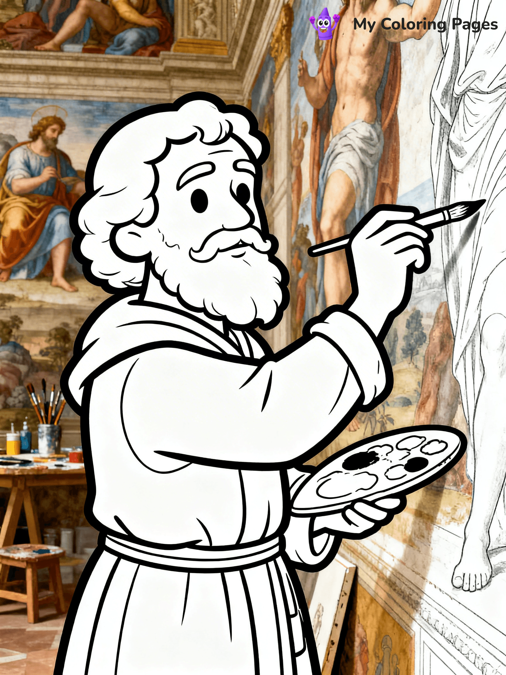 Michelangelo Coloring Pages - 2