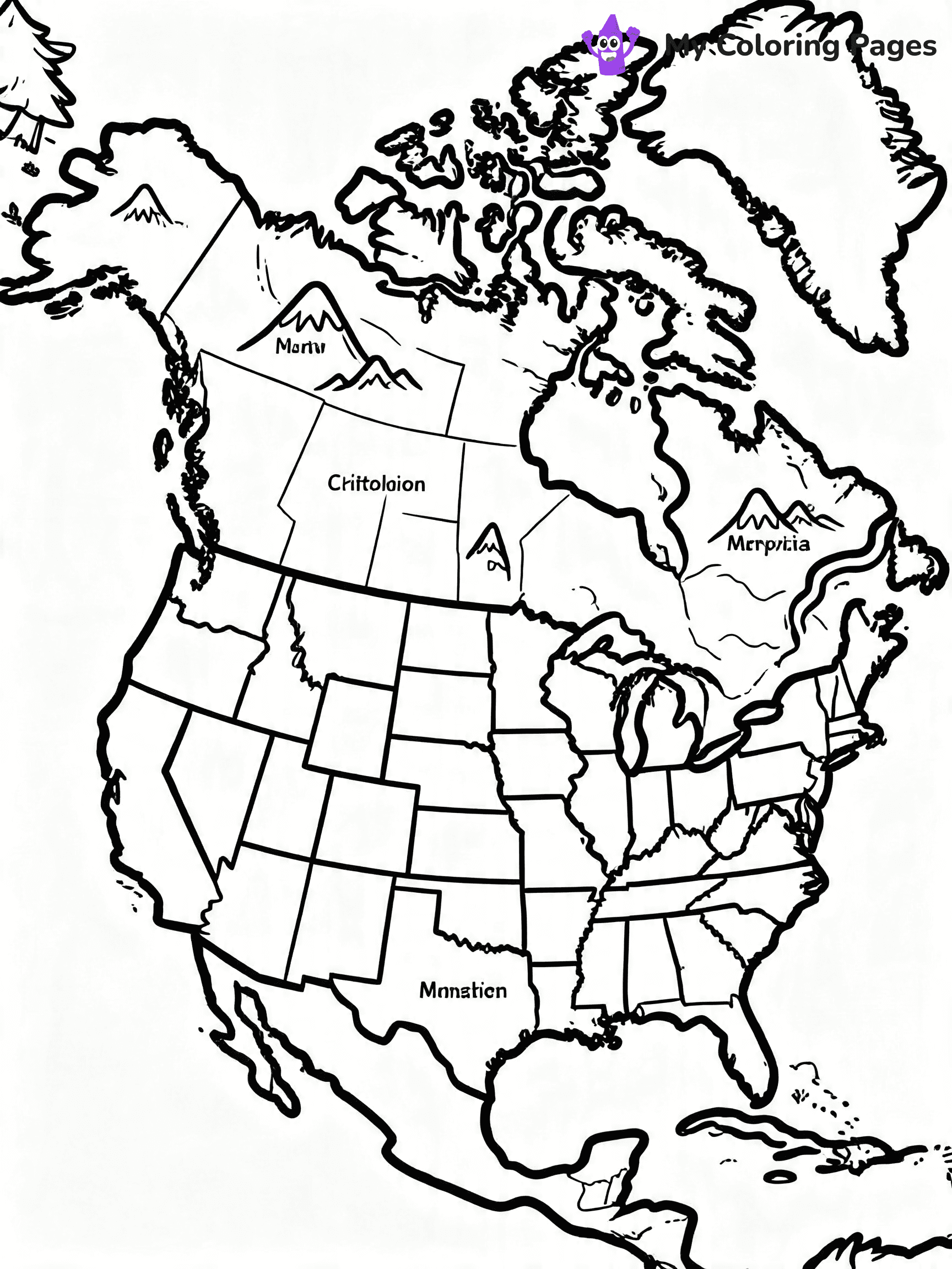 World Map Coloring Pages With Countries Labeled - 8