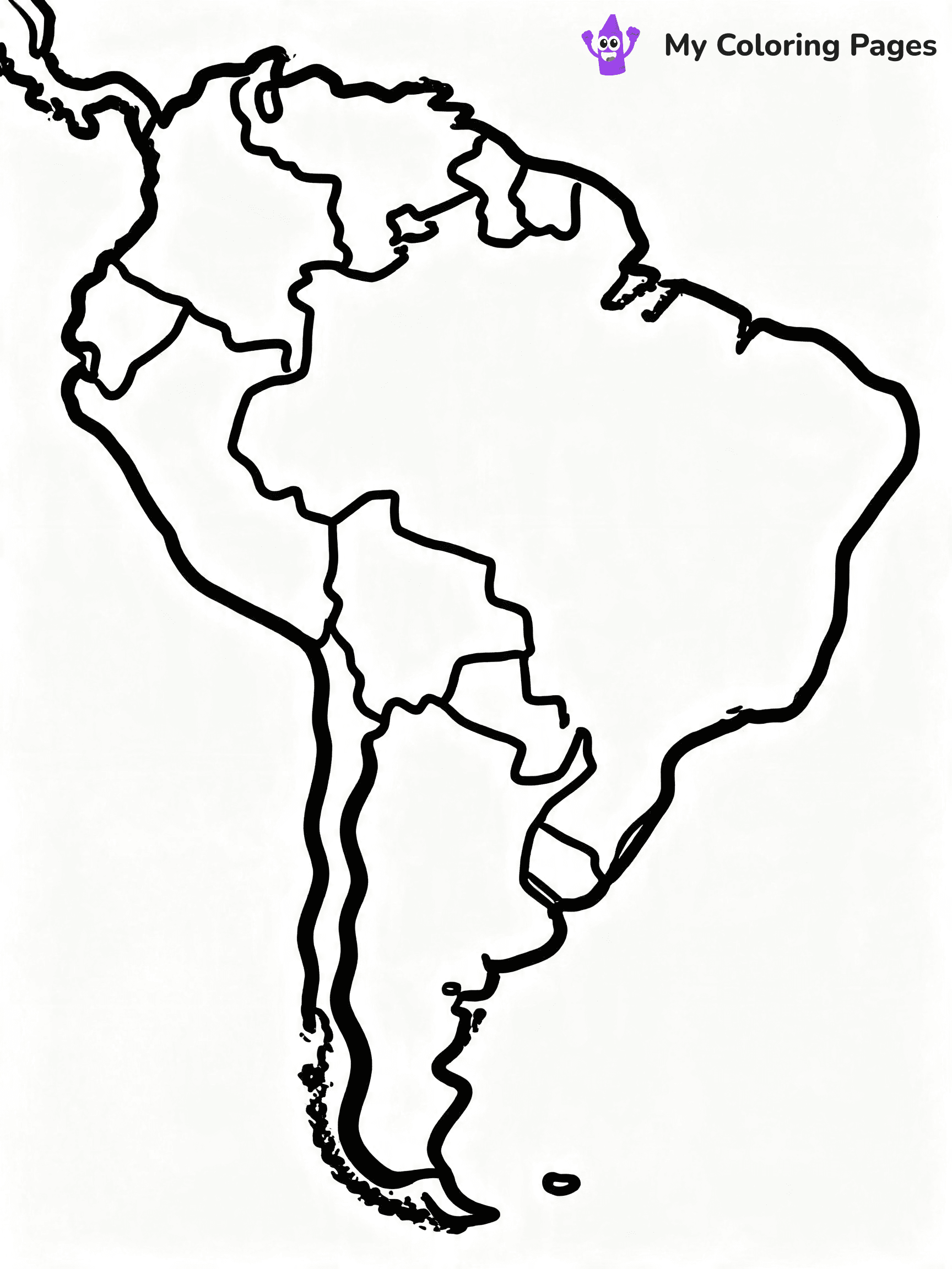 World Map Coloring Pages With Countries Labeled - 6