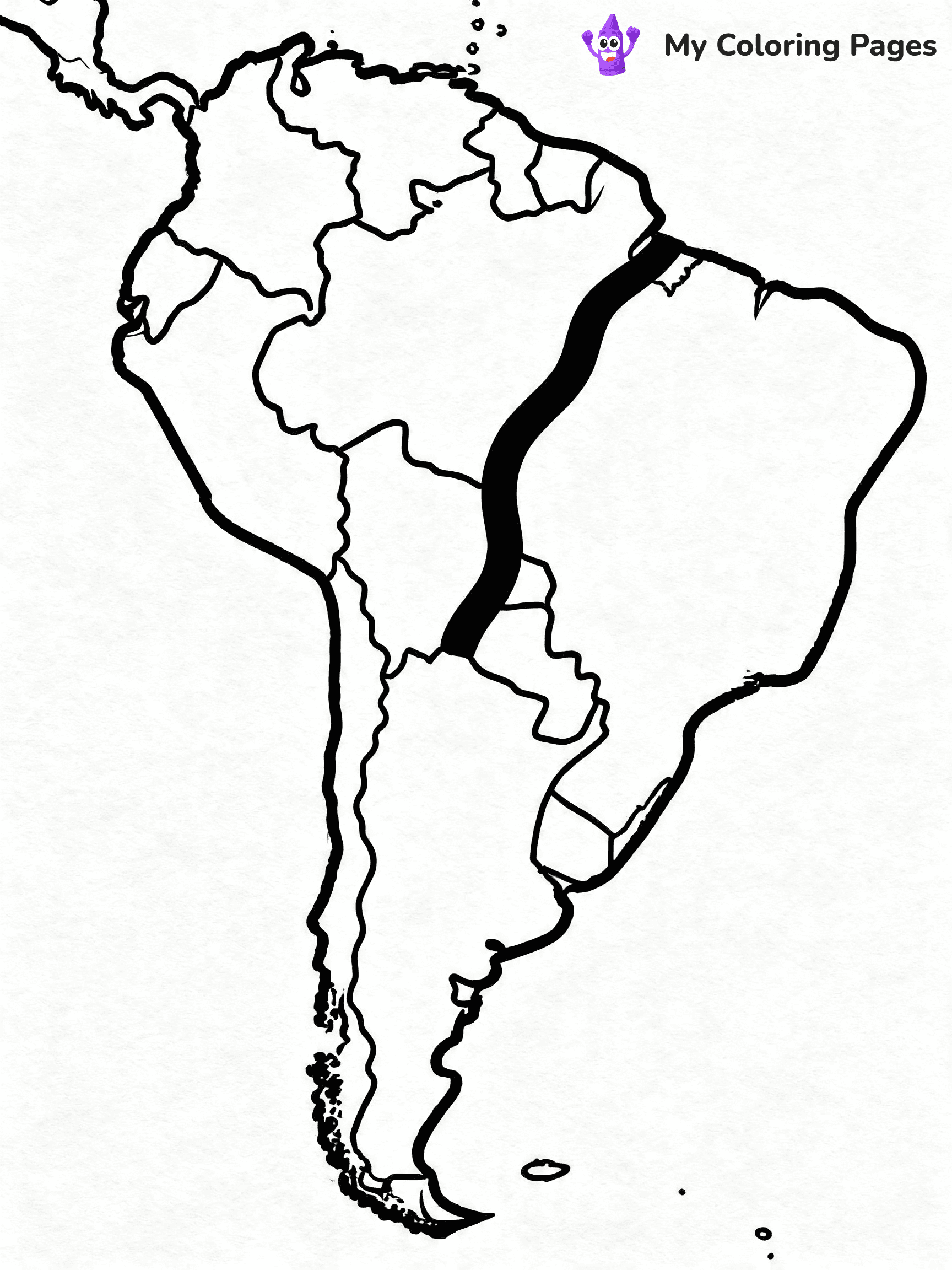 World Map Coloring Pages With Countries Labeled - 4