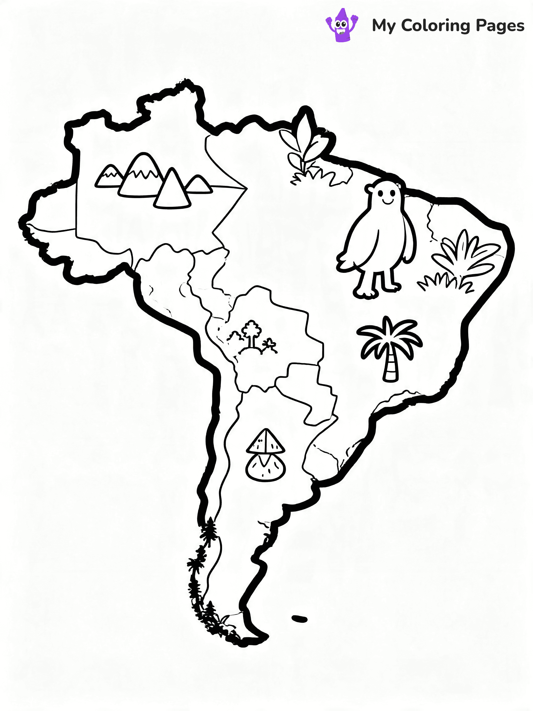 World Map Coloring Pages With Countries Labeled - 2