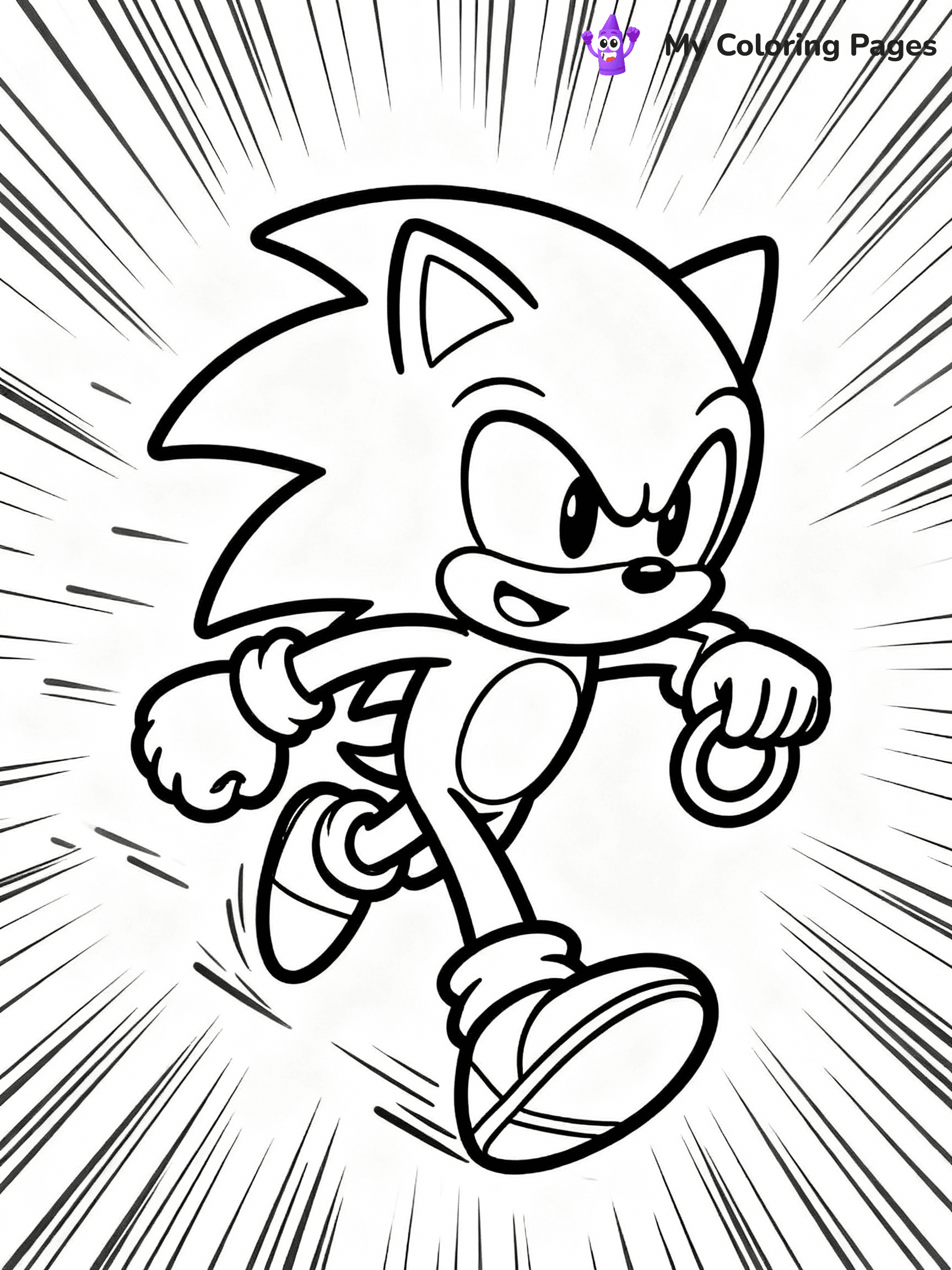 ⚠️ CRITICAL REQUIREMENT - ABSOLUTE BLACK AND WHITE ONLY ⚠️
This MUST be a BLACK AND WHITE line drawing ONLY. NO COLORS whatsoever.
- ONLY pure black lines (#000000) on pure white background (#FFFFFF)
- ABSOLUTELY NO colors, NO shading, NO gradients, NO grayscale
- If there are ANY colors in the output, the image is REJECTED
- This is a COLORING PAGE - meant to be COLORED IN by children
- The output must be UNCOLORED line art ready for coloring
⚠️ SUBJECT TO DRAW: Sonic the Hedgehog in vibrant game-accurate style, bursting forward in a rapid boost dash ring in hand.
(REMEMBER: Output must be BLACK AND WHITE line art only, NOT colored!)
# COLORING PAGE: BLACK OUTLINES ONLY - WHITE BACKGROUND MANDATORY
Create a **coloring book page** using EXACTLY two values: black lines, white space.
## NON-NEGOTIABLE BINARY RULES
- **ONLY #000000 (black) and #FFFFFF (white)** - NO other values exist
- **EVERY PIXEL = BLACK OR WHITE** - no gray/shading/antialiasing
- **WHITE BACKGROUND MANDATORY** - entire canvas stays white
- **ALL SHAPES HOLLOW** - everything is empty outlines waiting to be colored
- **FORBIDDEN:** fills, shading, gradients, patterns, textures, colors
- **NO SOLID REGIONS** - if it's not a thin line, it's wrong
## Universal Line Standards
- Black outlines ONLY - thin, uniform weight
- Every shape completely empty inside
- Closed contours suitable for coloring
- Simple flat illustration - zero depth/3D/realism
- **Style:** Whimsical Doodle Art Alley - rounded, friendly outlines (unless specified)
## Everything = Outline Only
- Characters/animals: hollow shapes
- Objects/clothing: empty contours
- Backgrounds/scenery: line work only
- Natural elements: outlined forms
- Dark/night areas: don't exist (use outlined symbols)
- Textures/patterns: convert to simple lines
## The Test
Can a child color EVERY white space with crayons? If any area is pre-filled/shaded/gray or colored in, it FAILS. Every shape must be waiting to receive color.
**FINAL OUTPUT**: Binary coloring page. Black lines define shapes. White spaces ready for coloring. Nothing else exists. No exceptions. Print-ready.
⚠️ FINAL REMINDER: Draw the subject "Sonic the Hedgehog in vibrant game-accurate style, bursting forward in a rapid boost dash ring in hand." as BLACK AND WHITE line art. Zero colors in output.