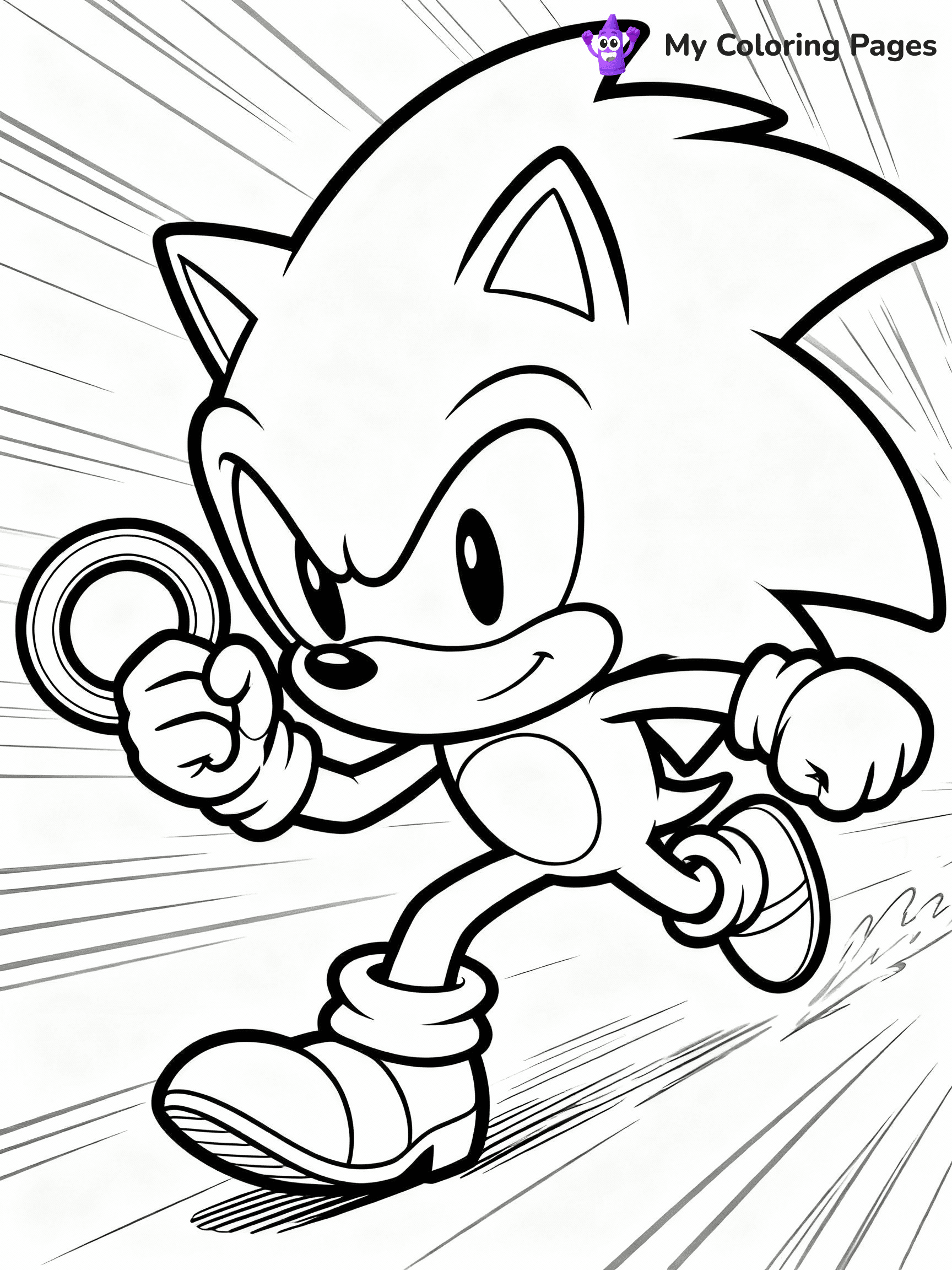 ⚠️ CRITICAL REQUIREMENT - ABSOLUTE BLACK AND WHITE ONLY ⚠️
This MUST be a BLACK AND WHITE line drawing ONLY. NO COLORS whatsoever.
- ONLY pure black lines (#000000) on pure white background (#FFFFFF)
- ABSOLUTELY NO colors, NO shading, NO gradients, NO grayscale
- If there are ANY colors in the output, the image is REJECTED
- This is a COLORING PAGE - meant to be COLORED IN by children
- The output must be UNCOLORED line art ready for coloring
⚠️ SUBJECT TO DRAW: Sonic the Hedgehog in vibrant game-accurate style, bursting forward in a rapid boost dash ring in hand.
(REMEMBER: Output must be BLACK AND WHITE line art only, NOT colored!)
# COLORING PAGE: BLACK OUTLINES ONLY - WHITE BACKGROUND MANDATORY
Create a **coloring book page** using EXACTLY two values: black lines, white space.
## NON-NEGOTIABLE BINARY RULES
- **ONLY #000000 (black) and #FFFFFF (white)** - NO other values exist
- **EVERY PIXEL = BLACK OR WHITE** - no gray/shading/antialiasing
- **WHITE BACKGROUND MANDATORY** - entire canvas stays white
- **ALL SHAPES HOLLOW** - everything is empty outlines waiting to be colored
- **FORBIDDEN:** fills, shading, gradients, patterns, textures, colors
- **NO SOLID REGIONS** - if it's not a thin line, it's wrong
## Universal Line Standards
- Black outlines ONLY - thin, uniform weight
- Every shape completely empty inside
- Closed contours suitable for coloring
- Simple flat illustration - zero depth/3D/realism
- **Style:** Whimsical Doodle Art Alley - rounded, friendly outlines (unless specified)
## Everything = Outline Only
- Characters/animals: hollow shapes
- Objects/clothing: empty contours
- Backgrounds/scenery: line work only
- Natural elements: outlined forms
- Dark/night areas: don't exist (use outlined symbols)
- Textures/patterns: convert to simple lines
## The Test
Can a child color EVERY white space with crayons? If any area is pre-filled/shaded/gray or colored in, it FAILS. Every shape must be waiting to receive color.
**FINAL OUTPUT**: Binary coloring page. Black lines define shapes. White spaces ready for coloring. Nothing else exists. No exceptions. Print-ready.
⚠️ FINAL REMINDER: Draw the subject "Sonic the Hedgehog in vibrant game-accurate style, bursting forward in a rapid boost dash ring in hand." as BLACK AND WHITE line art. Zero colors in output.
