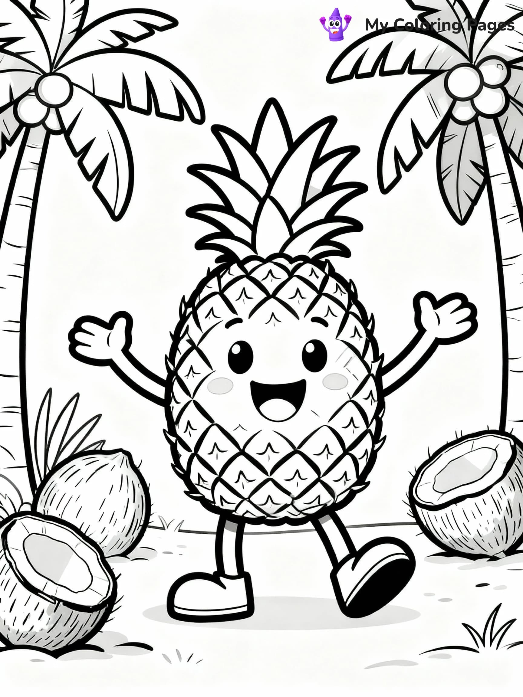 Pineapple Coloring Pages - 1