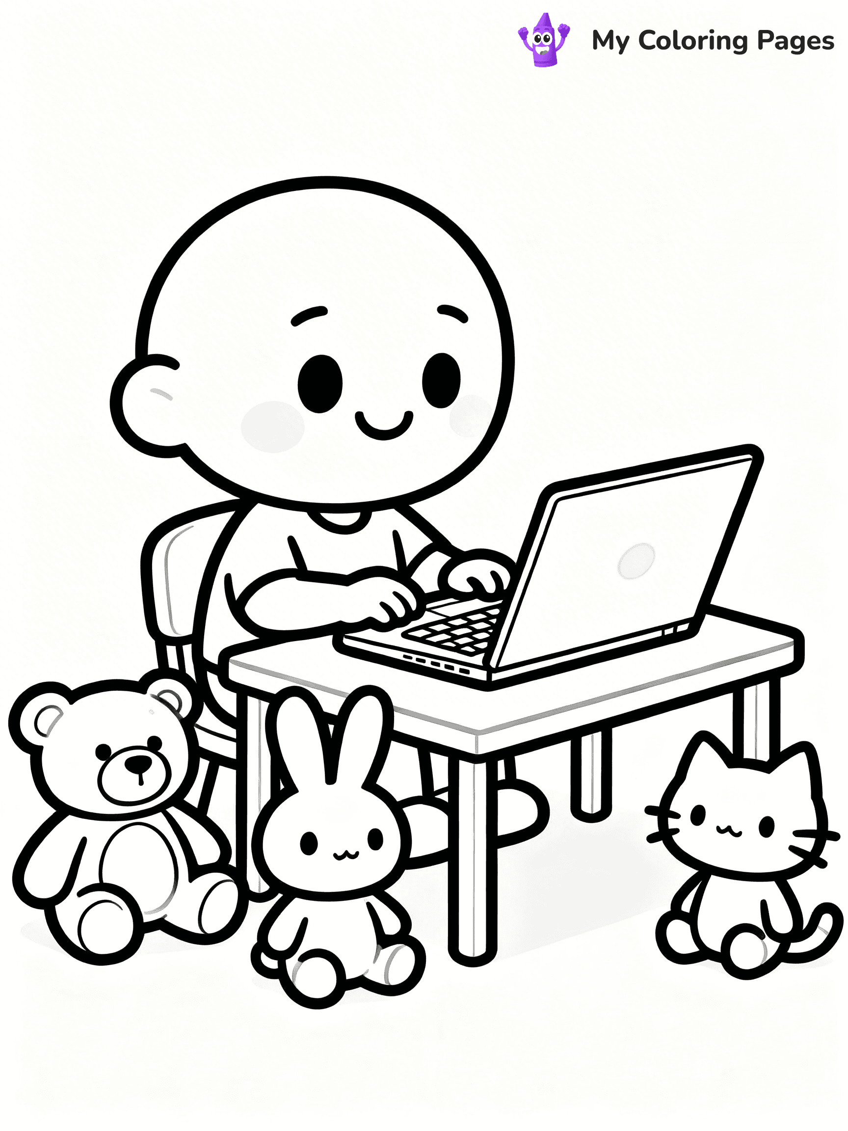 Laptop Coloring Pages - 19