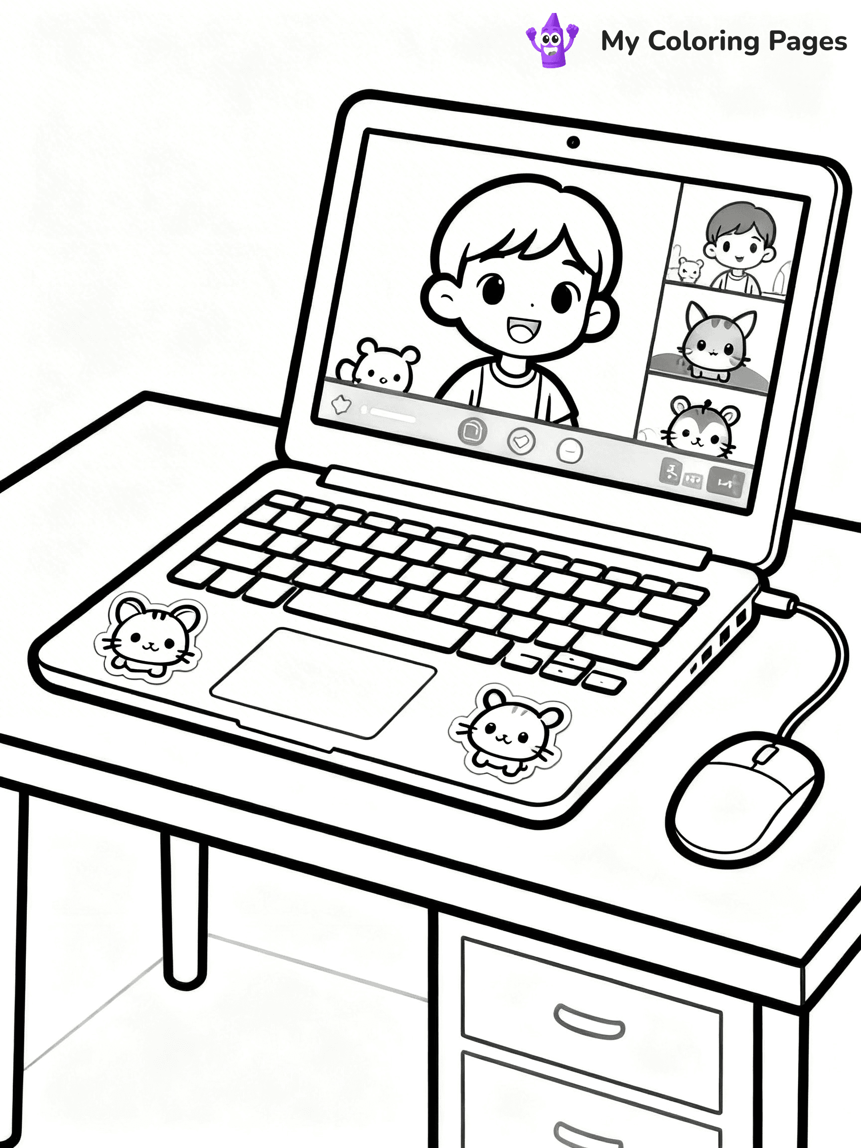 Laptop Coloring Pages - 18