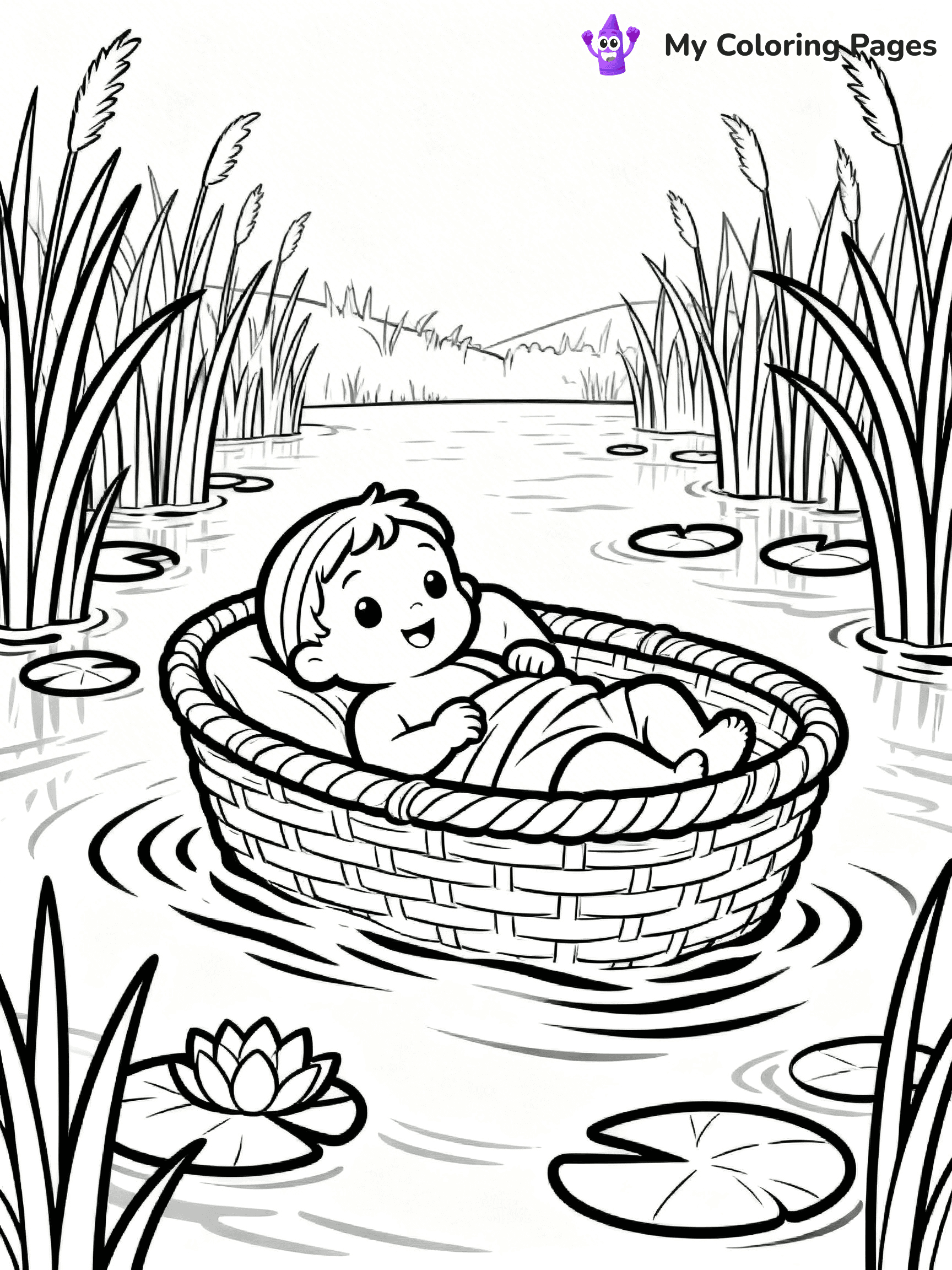 Baby Moses Coloring Pages - 24