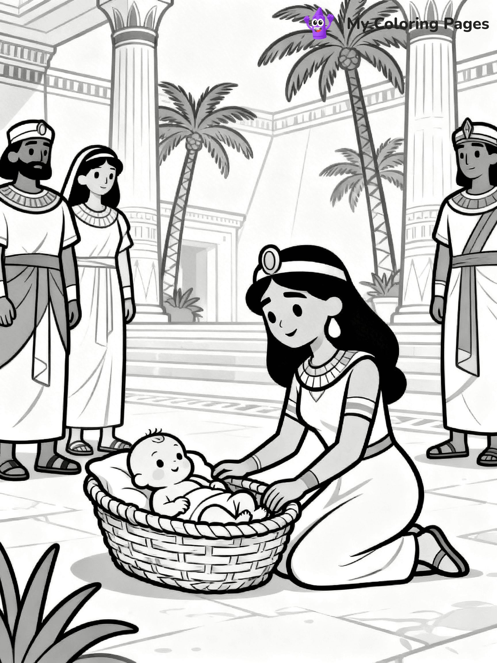 Baby Moses Coloring Pages - 1