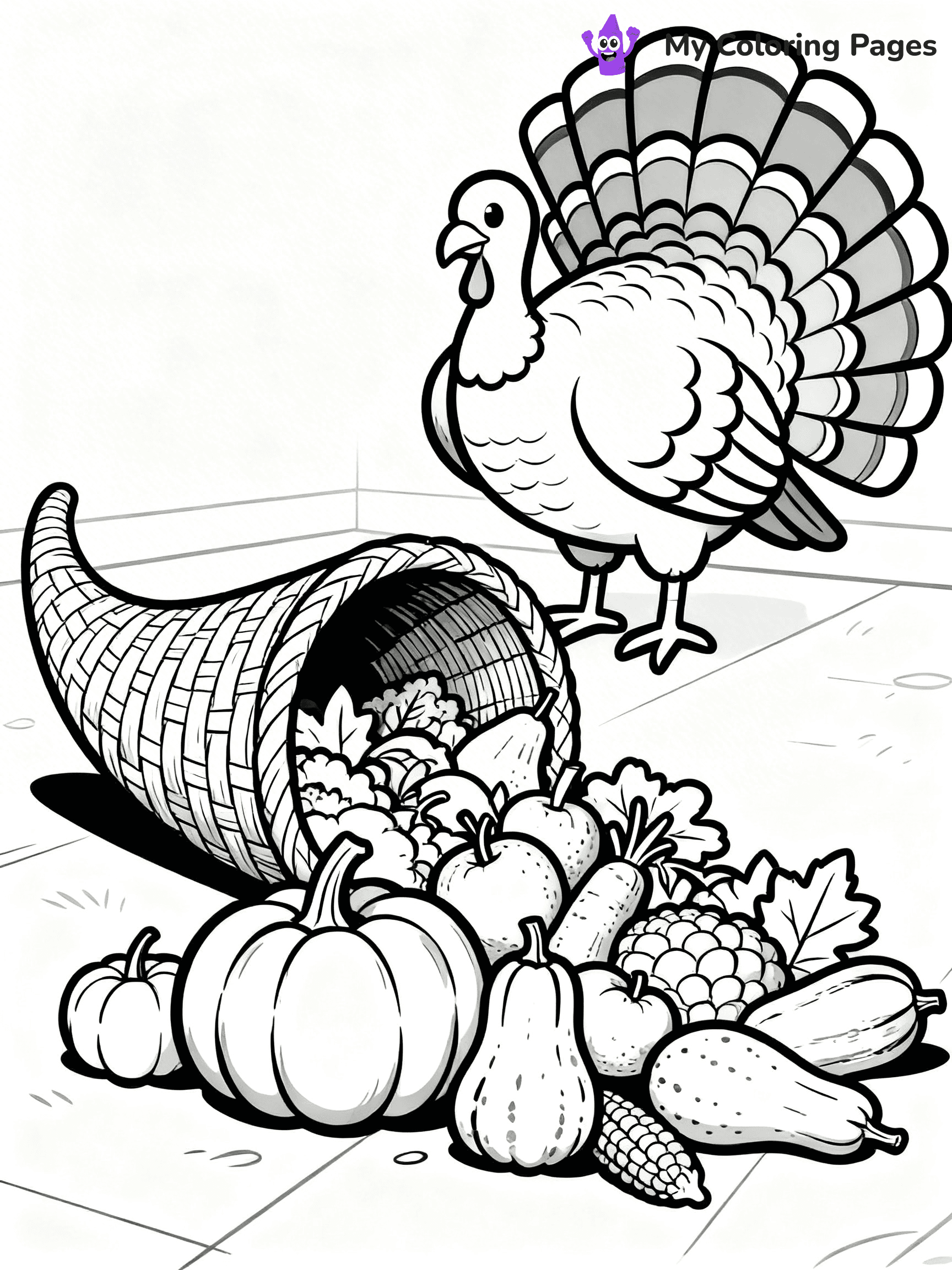 Cornucopia Coloring Pages - 1