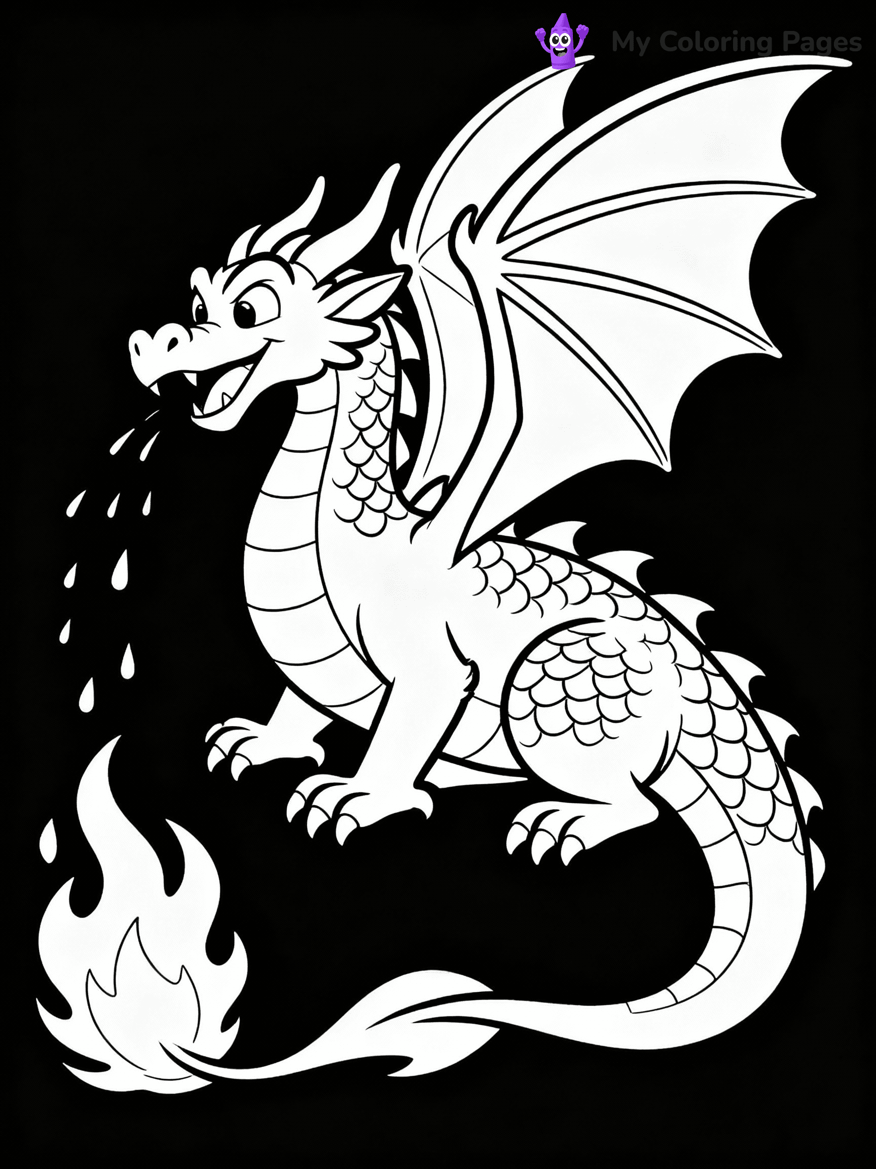 ⚠️ CRITICAL REQUIREMENT - ABSOLUTE BLACK AND WHITE ONLY ⚠️
This MUST be a BLACK AND WHITE line drawing ONLY. NO COLORS whatsoever.
- ONLY pure black lines (#000000) on pure white background (#FFFFFF)
- ABSOLUTELY NO colors, NO shading, NO gradients, NO grayscale
- If there are ANY colors in the output, the image is REJECTED
- This is a COLORING PAGE - meant to be COLORED IN by children
- The output must be UNCOLORED line art ready for coloring
⚠️ SUBJECT TO DRAW: Disney Style Fierce dragon breathing fire, scales detailed, wings poised to fly.
(REMEMBER: Output must be BLACK AND WHITE line art only, NOT colored!)
# COLORING PAGE: BLACK OUTLINES ONLY - WHITE BACKGROUND MANDATORY
Create a **coloring book page** using EXACTLY two values: black lines, white space.
## NON-NEGOTIABLE BINARY RULES
- **ONLY #000000 (black) and #FFFFFF (white)** - NO other values exist
- **EVERY PIXEL = BLACK OR WHITE** - no gray/shading/antialiasing
- **WHITE BACKGROUND MANDATORY** - entire canvas stays white
- **ALL SHAPES HOLLOW** - everything is empty outlines waiting to be colored
- **FORBIDDEN:** fills, shading, gradients, patterns, textures, colors
- **NO SOLID REGIONS** - if it's not a thin line, it's wrong
## Universal Line Standards
- Black outlines ONLY - thin, uniform weight
- Every shape completely empty inside
- Closed contours suitable for coloring
- Simple flat illustration - zero depth/3D/realism
- **Style:** Whimsical Doodle Art Alley - rounded, friendly outlines (unless specified)
## Everything = Outline Only
- Characters/animals: hollow shapes
- Objects/clothing: empty contours
- Backgrounds/scenery: line work only
- Natural elements: outlined forms
- Dark/night areas: don't exist (use outlined symbols)
- Textures/patterns: convert to simple lines
## The Test
Can a child color EVERY white space with crayons? If any area is pre-filled/shaded/gray, it FAILS. Every shape must be waiting to receive color.
**FINAL OUTPUT**: Binary coloring page. Black lines define shapes. White spaces ready for coloring. Nothing else exists. No exceptions. Print-ready.
⚠️ FINAL REMINDER: Draw the subject "Disney Style Fierce dragon breathing fire, scales detailed, wings poised to fly." as BLACK AND WHITE line art. Zero colors in output.