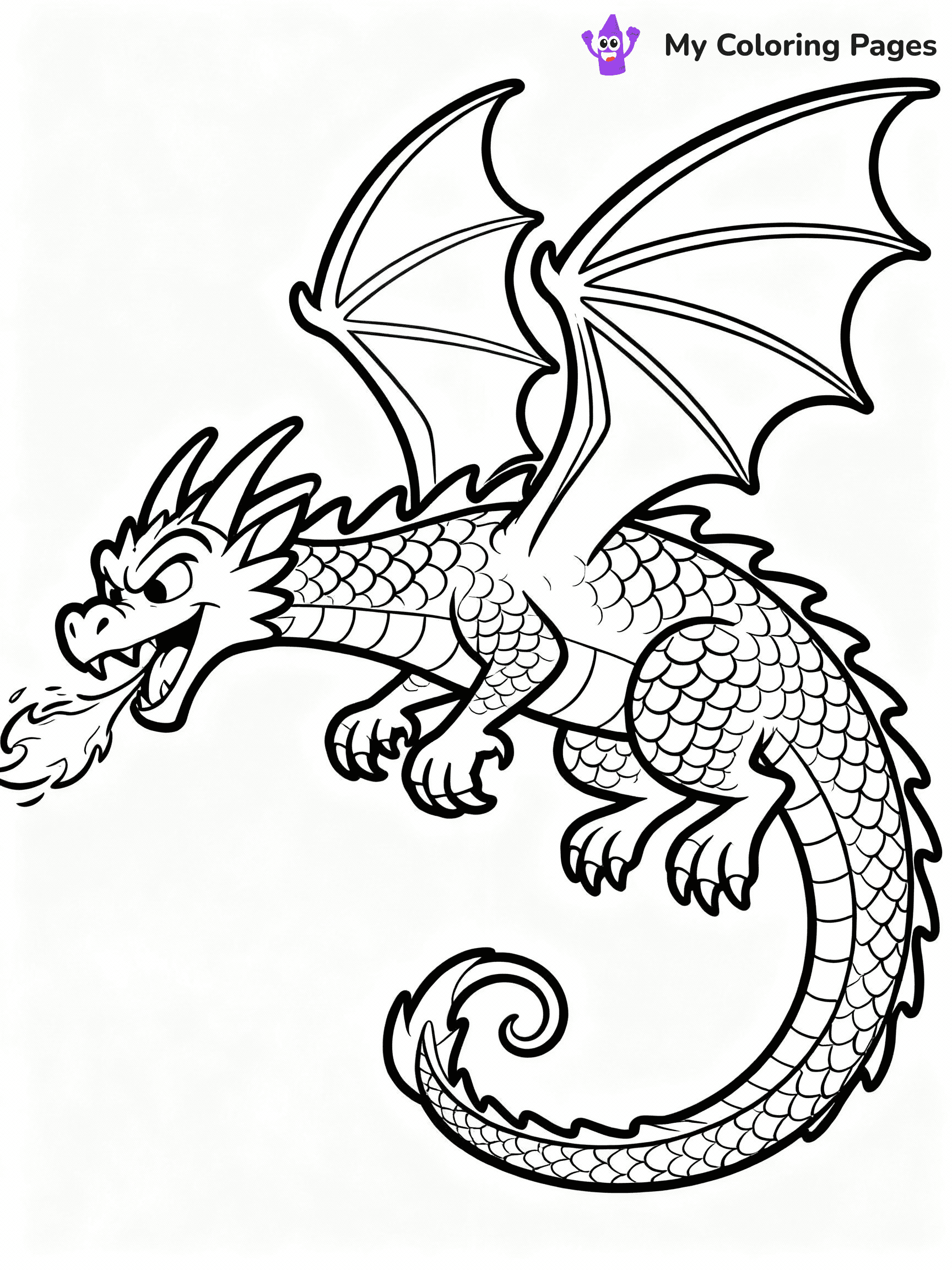 ⚠️ CRITICAL REQUIREMENT - ABSOLUTE BLACK AND WHITE ONLY ⚠️
This MUST be a BLACK AND WHITE line drawing ONLY. NO COLORS whatsoever.
- ONLY pure black lines (#000000) on pure white background (#FFFFFF)
- ABSOLUTELY NO colors, NO shading, NO gradients, NO grayscale
- If there are ANY colors in the output, the image is REJECTED
- This is a COLORING PAGE - meant to be COLORED IN by children
- The output must be UNCOLORED line art ready for coloring
⚠️ SUBJECT TO DRAW: Disney Style Fierce dragon breathing fire, scales detailed, wings poised to fly.
(REMEMBER: Output must be BLACK AND WHITE line art only, NOT colored!)
# COLORING PAGE: BLACK OUTLINES ONLY - WHITE BACKGROUND MANDATORY
Create a **coloring book page** using EXACTLY two values: black lines, white space.
## NON-NEGOTIABLE BINARY RULES
- **ONLY #000000 (black) and #FFFFFF (white)** - NO other values exist
- **EVERY PIXEL = BLACK OR WHITE** - no gray/shading/antialiasing
- **WHITE BACKGROUND MANDATORY** - entire canvas stays white
- **ALL SHAPES HOLLOW** - everything is empty outlines waiting to be colored
- **FORBIDDEN:** fills, shading, gradients, patterns, textures, colors
- **NO SOLID REGIONS** - if it's not a thin line, it's wrong
## Universal Line Standards
- Black outlines ONLY - thin, uniform weight
- Every shape completely empty inside
- Closed contours suitable for coloring
- Simple flat illustration - zero depth/3D/realism
- **Style:** Whimsical Doodle Art Alley - rounded, friendly outlines (unless specified)
## Everything = Outline Only
- Characters/animals: hollow shapes
- Objects/clothing: empty contours
- Backgrounds/scenery: line work only
- Natural elements: outlined forms
- Dark/night areas: don't exist (use outlined symbols)
- Textures/patterns: convert to simple lines
## The Test
Can a child color EVERY white space with crayons? If any area is pre-filled/shaded/gray, it FAILS. Every shape must be waiting to receive color.
**FINAL OUTPUT**: Binary coloring page. Black lines define shapes. White spaces ready for coloring. Nothing else exists. No exceptions. Print-ready.
⚠️ FINAL REMINDER: Draw the subject "Disney Style Fierce dragon breathing fire, scales detailed, wings poised to fly." as BLACK AND WHITE line art. Zero colors in output.