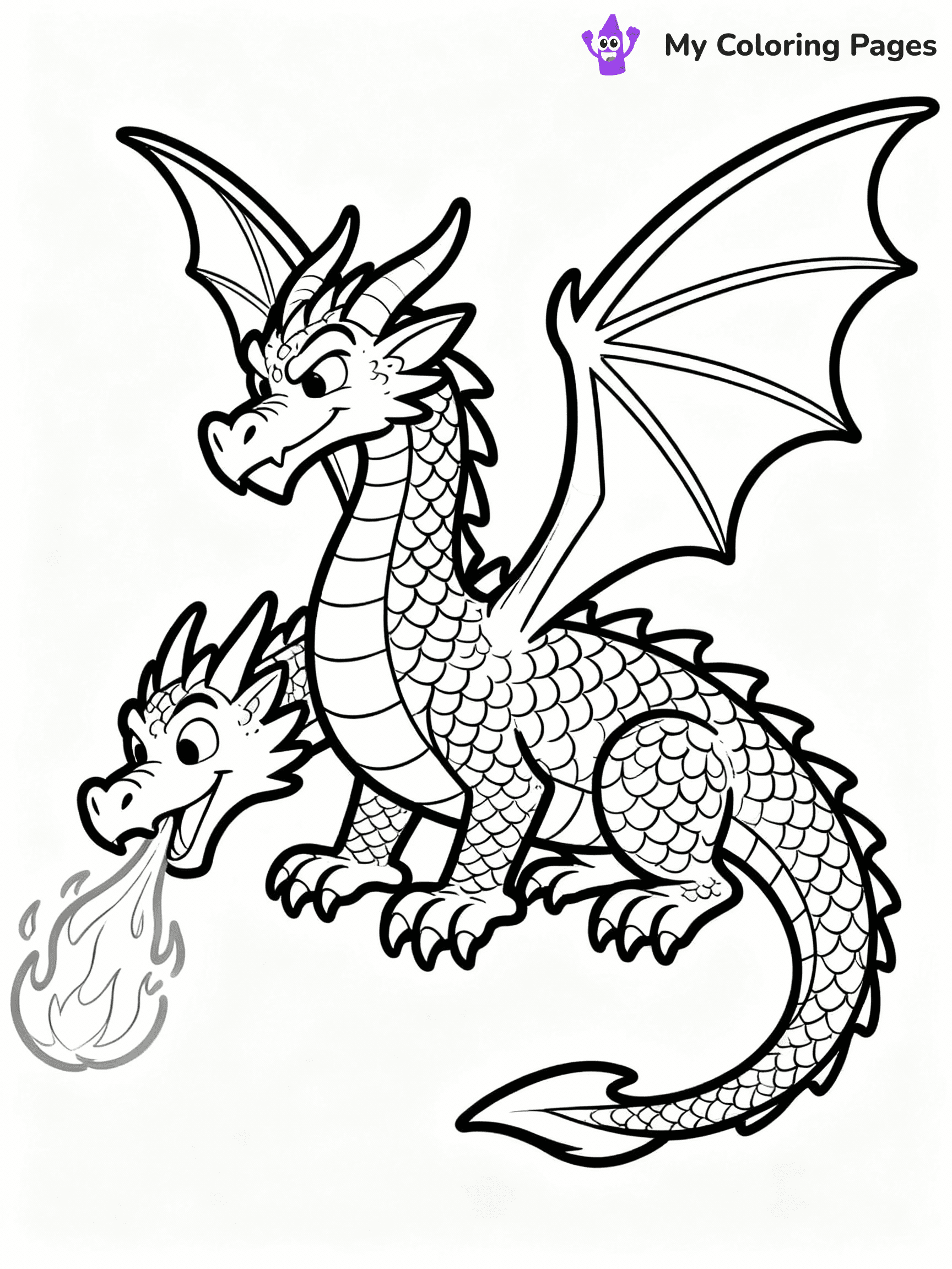 ⚠️ CRITICAL REQUIREMENT - ABSOLUTE BLACK AND WHITE ONLY ⚠️
This MUST be a BLACK AND WHITE line drawing ONLY. NO COLORS whatsoever.
- ONLY pure black lines (#000000) on pure white background (#FFFFFF)
- ABSOLUTELY NO colors, NO shading, NO gradients, NO grayscale
- If there are ANY colors in the output, the image is REJECTED
- This is a COLORING PAGE - meant to be COLORED IN by children
- The output must be UNCOLORED line art ready for coloring
⚠️ SUBJECT TO DRAW: Disney Style Fierce dragon breathing fire, scales detailed, wings poised to fly.
(REMEMBER: Output must be BLACK AND WHITE line art only, NOT colored!)
# COLORING PAGE: BLACK OUTLINES ONLY - WHITE BACKGROUND MANDATORY
Create a **coloring book page** using EXACTLY two values: black lines, white space.
## NON-NEGOTIABLE BINARY RULES
- **ONLY #000000 (black) and #FFFFFF (white)** - NO other values exist
- **EVERY PIXEL = BLACK OR WHITE** - no gray/shading/antialiasing
- **WHITE BACKGROUND MANDATORY** - entire canvas stays white
- **ALL SHAPES HOLLOW** - everything is empty outlines waiting to be colored
- **FORBIDDEN:** fills, shading, gradients, patterns, textures, colors
- **NO SOLID REGIONS** - if it's not a thin line, it's wrong
## Universal Line Standards
- Black outlines ONLY - thin, uniform weight
- Every shape completely empty inside
- Closed contours suitable for coloring
- Simple flat illustration - zero depth/3D/realism
- **Style:** Whimsical Doodle Art Alley - rounded, friendly outlines (unless specified)
## Everything = Outline Only
- Characters/animals: hollow shapes
- Objects/clothing: empty contours
- Backgrounds/scenery: line work only
- Natural elements: outlined forms
- Dark/night areas: don't exist (use outlined symbols)
- Textures/patterns: convert to simple lines
## The Test
Can a child color EVERY white space with crayons? If any area is pre-filled/shaded/gray, it FAILS. Every shape must be waiting to receive color.
**FINAL OUTPUT**: Binary coloring page. Black lines define shapes. White spaces ready for coloring. Nothing else exists. No exceptions. Print-ready.
⚠️ FINAL REMINDER: Draw the subject "Disney Style Fierce dragon breathing fire, scales detailed, wings poised to fly." as BLACK AND WHITE line art. Zero colors in output.