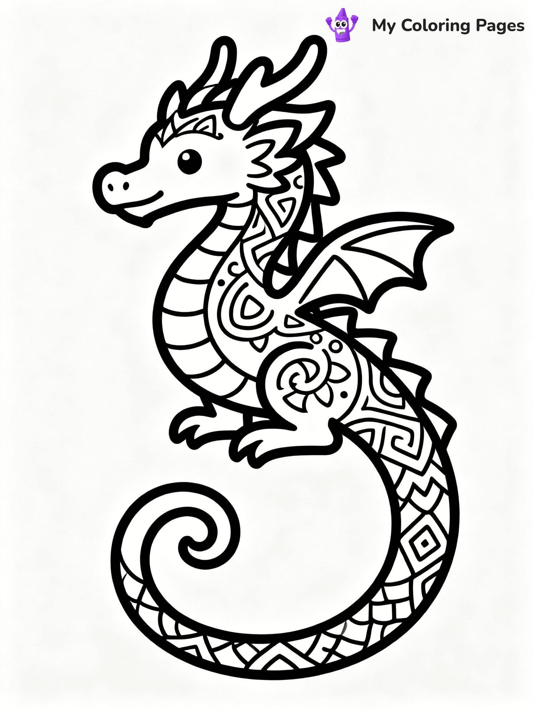 ⚠️ CRITICAL REQUIREMENT - ABSOLUTE BLACK AND WHITE ONLY ⚠️
This MUST be a BLACK AND WHITE line drawing ONLY. NO COLORS whatsoever.
- ONLY pure black lines (#000000) on pure white background (#FFFFFF)
- ABSOLUTELY NO colors, NO shading, NO gradients, NO grayscale
- If there are ANY colors in the output, the image is REJECTED
- This is a COLORING PAGE - meant to be COLORED IN by children
- The output must be UNCOLORED line art ready for coloring
⚠️ SUBJECT TO DRAW: Mandala style dragon with intricate patterns, long tail swirling around.
(REMEMBER: Output must be BLACK AND WHITE line art only, NOT colored!)
# COLORING PAGE: BLACK OUTLINES ONLY - WHITE BACKGROUND MANDATORY
Create a **coloring book page** using EXACTLY two values: black lines, white space.
## NON-NEGOTIABLE BINARY RULES
- **ONLY #000000 (black) and #FFFFFF (white)** - NO other values exist
- **EVERY PIXEL = BLACK OR WHITE** - no gray/shading/antialiasing
- **WHITE BACKGROUND MANDATORY** - entire canvas stays white
- **ALL SHAPES HOLLOW** - everything is empty outlines waiting to be colored
- **FORBIDDEN:** fills, shading, gradients, patterns, textures, colors
- **NO SOLID REGIONS** - if it's not a thin line, it's wrong
## Universal Line Standards
- Black outlines ONLY - thin, uniform weight
- Every shape completely empty inside
- Closed contours suitable for coloring
- Simple flat illustration - zero depth/3D/realism
- **Style:** Whimsical Doodle Art Alley - rounded, friendly outlines (unless specified)
## Everything = Outline Only
- Characters/animals: hollow shapes
- Objects/clothing: empty contours
- Backgrounds/scenery: line work only
- Natural elements: outlined forms
- Dark/night areas: don't exist (use outlined symbols)
- Textures/patterns: convert to simple lines
## The Test
Can a child color EVERY white space with crayons? If any area is pre-filled/shaded/gray, it FAILS. Every shape must be waiting to receive color.
**FINAL OUTPUT**: Binary coloring page. Black lines define shapes. White spaces ready for coloring. Nothing else exists. No exceptions. Print-ready.
⚠️ FINAL REMINDER: Draw the subject "Mandala style dragon with intricate patterns, long tail swirling around." as BLACK AND WHITE line art. Zero colors in output.