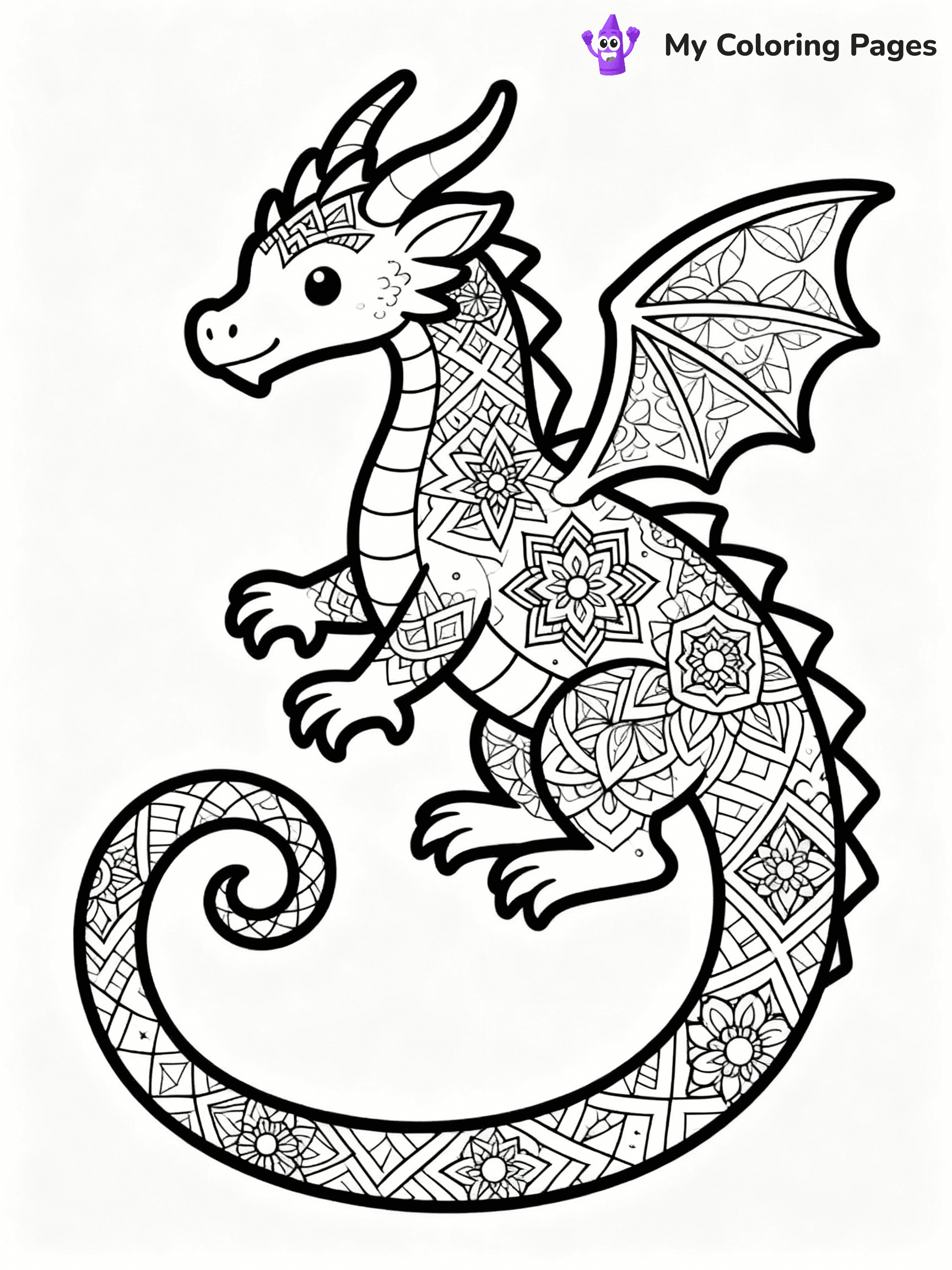 ⚠️ CRITICAL REQUIREMENT - ABSOLUTE BLACK AND WHITE ONLY ⚠️
This MUST be a BLACK AND WHITE line drawing ONLY. NO COLORS whatsoever.
- ONLY pure black lines (#000000) on pure white background (#FFFFFF)
- ABSOLUTELY NO colors, NO shading, NO gradients, NO grayscale
- If there are ANY colors in the output, the image is REJECTED
- This is a COLORING PAGE - meant to be COLORED IN by children
- The output must be UNCOLORED line art ready for coloring
⚠️ SUBJECT TO DRAW: Mandala style dragon with intricate patterns, long tail swirling around.
(REMEMBER: Output must be BLACK AND WHITE line art only, NOT colored!)
# COLORING PAGE: BLACK OUTLINES ONLY - WHITE BACKGROUND MANDATORY
Create a **coloring book page** using EXACTLY two values: black lines, white space.
## NON-NEGOTIABLE BINARY RULES
- **ONLY #000000 (black) and #FFFFFF (white)** - NO other values exist
- **EVERY PIXEL = BLACK OR WHITE** - no gray/shading/antialiasing
- **WHITE BACKGROUND MANDATORY** - entire canvas stays white
- **ALL SHAPES HOLLOW** - everything is empty outlines waiting to be colored
- **FORBIDDEN:** fills, shading, gradients, patterns, textures, colors
- **NO SOLID REGIONS** - if it's not a thin line, it's wrong
## Universal Line Standards
- Black outlines ONLY - thin, uniform weight
- Every shape completely empty inside
- Closed contours suitable for coloring
- Simple flat illustration - zero depth/3D/realism
- **Style:** Whimsical Doodle Art Alley - rounded, friendly outlines (unless specified)
## Everything = Outline Only
- Characters/animals: hollow shapes
- Objects/clothing: empty contours
- Backgrounds/scenery: line work only
- Natural elements: outlined forms
- Dark/night areas: don't exist (use outlined symbols)
- Textures/patterns: convert to simple lines
## The Test
Can a child color EVERY white space with crayons? If any area is pre-filled/shaded/gray, it FAILS. Every shape must be waiting to receive color.
**FINAL OUTPUT**: Binary coloring page. Black lines define shapes. White spaces ready for coloring. Nothing else exists. No exceptions. Print-ready.
⚠️ FINAL REMINDER: Draw the subject "Mandala style dragon with intricate patterns, long tail swirling around." as BLACK AND WHITE line art. Zero colors in output.