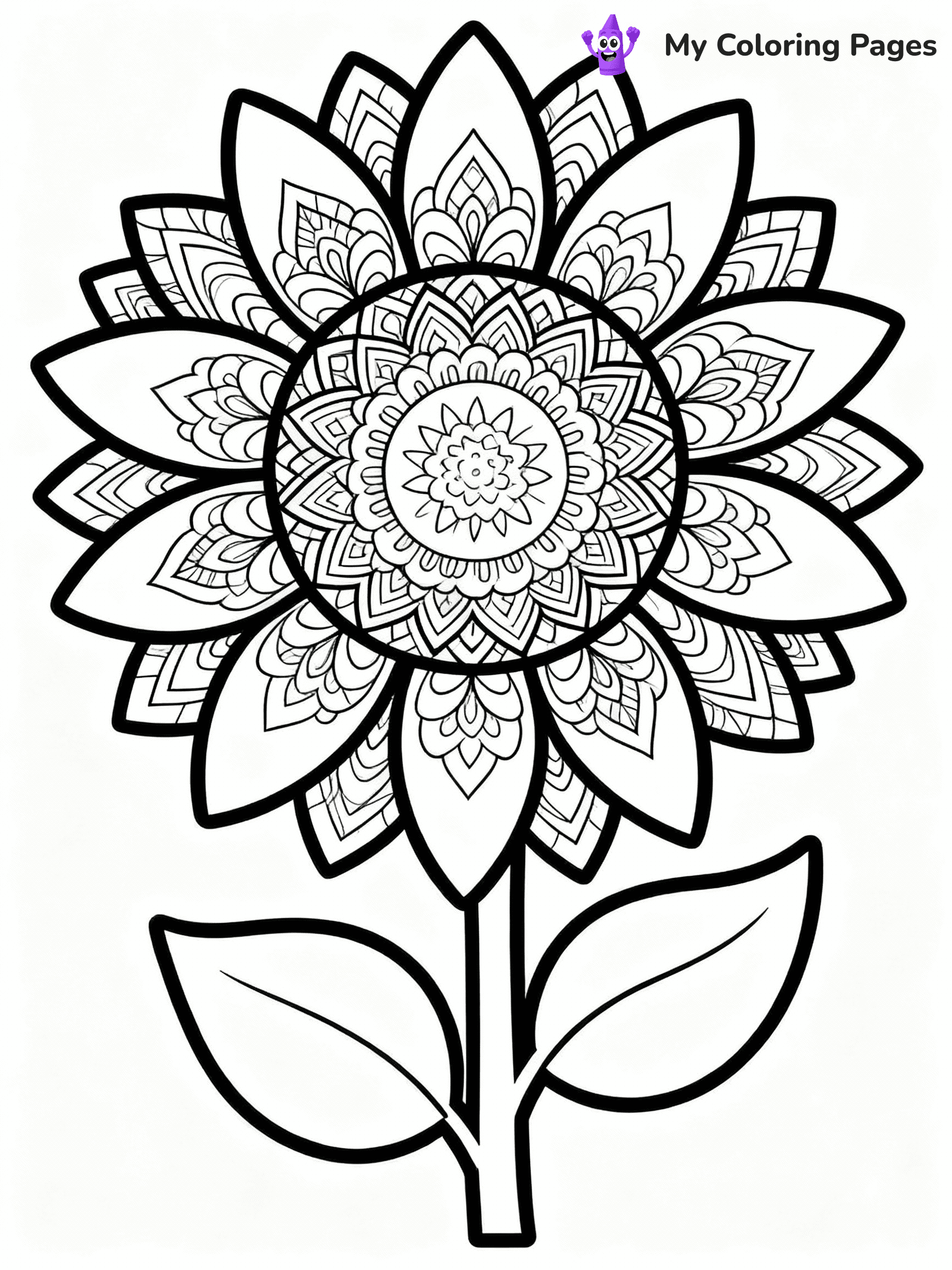 Sunflower Coloring Pages - 48