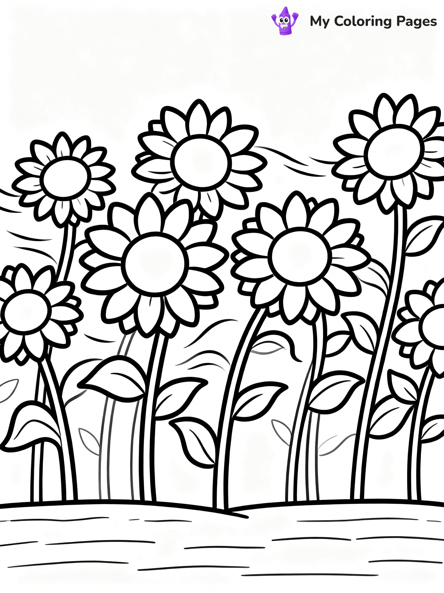 Sunflower Coloring Pages - 34