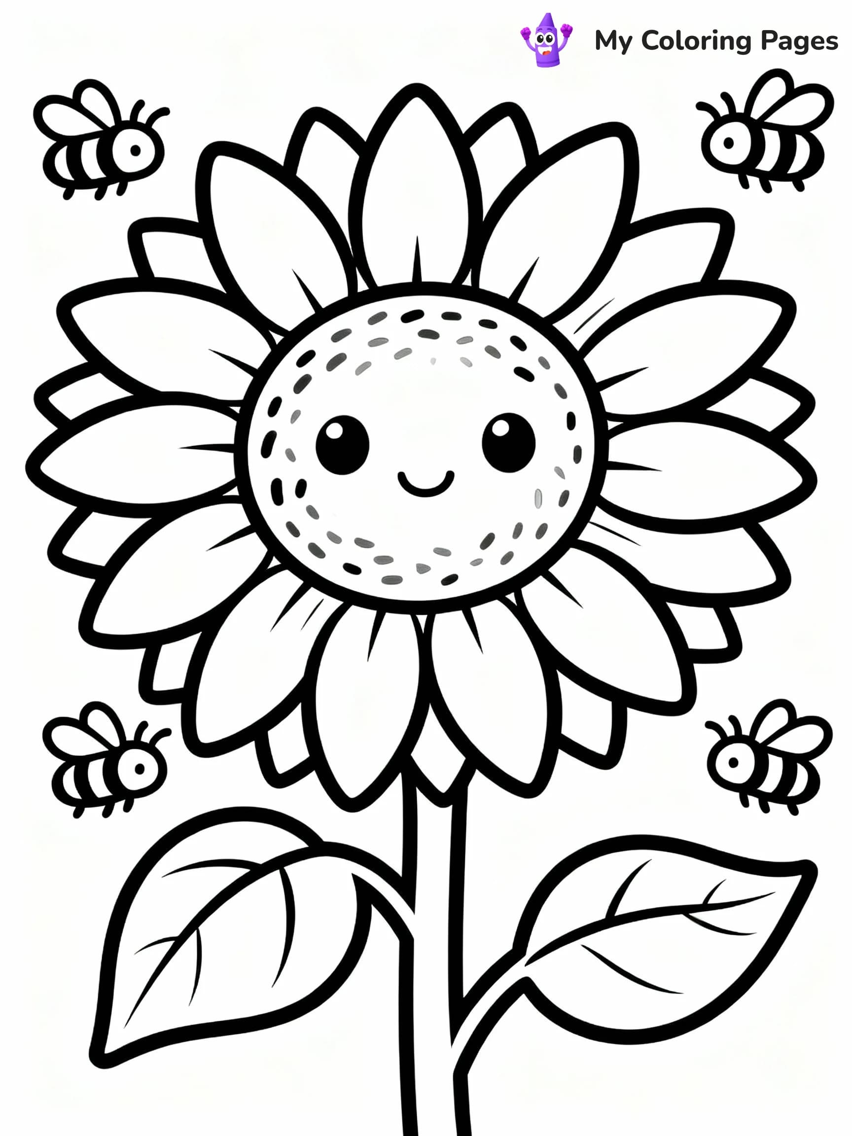 Sunflower Coloring Pages - 21