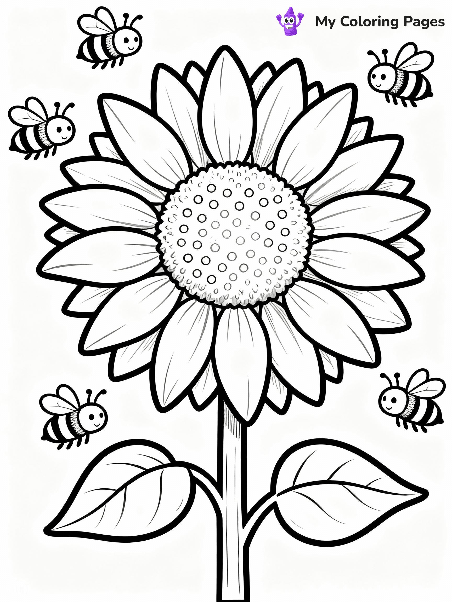 Sunflower Coloring Pages - 20