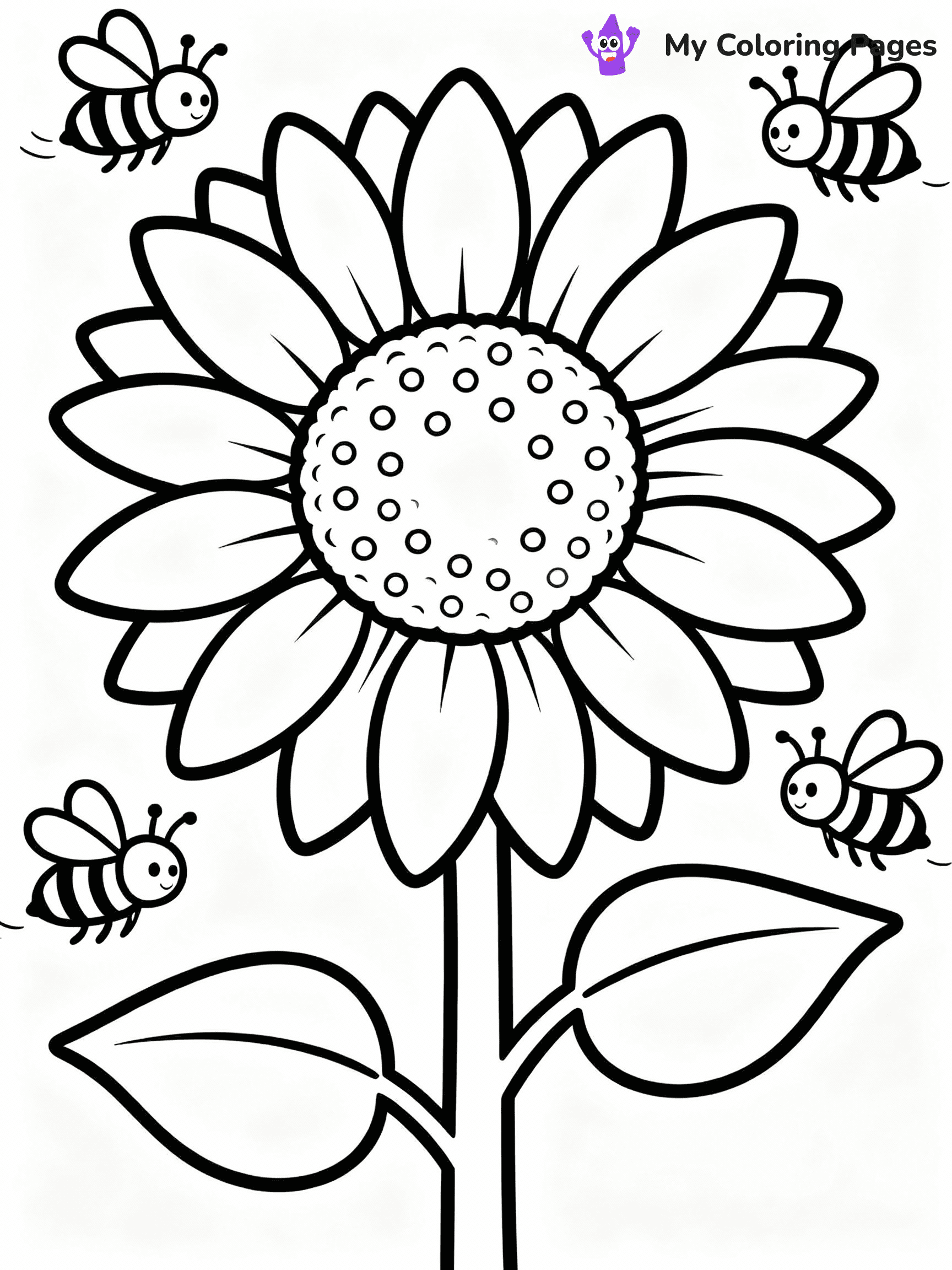 Sunflower Coloring Pages - 17