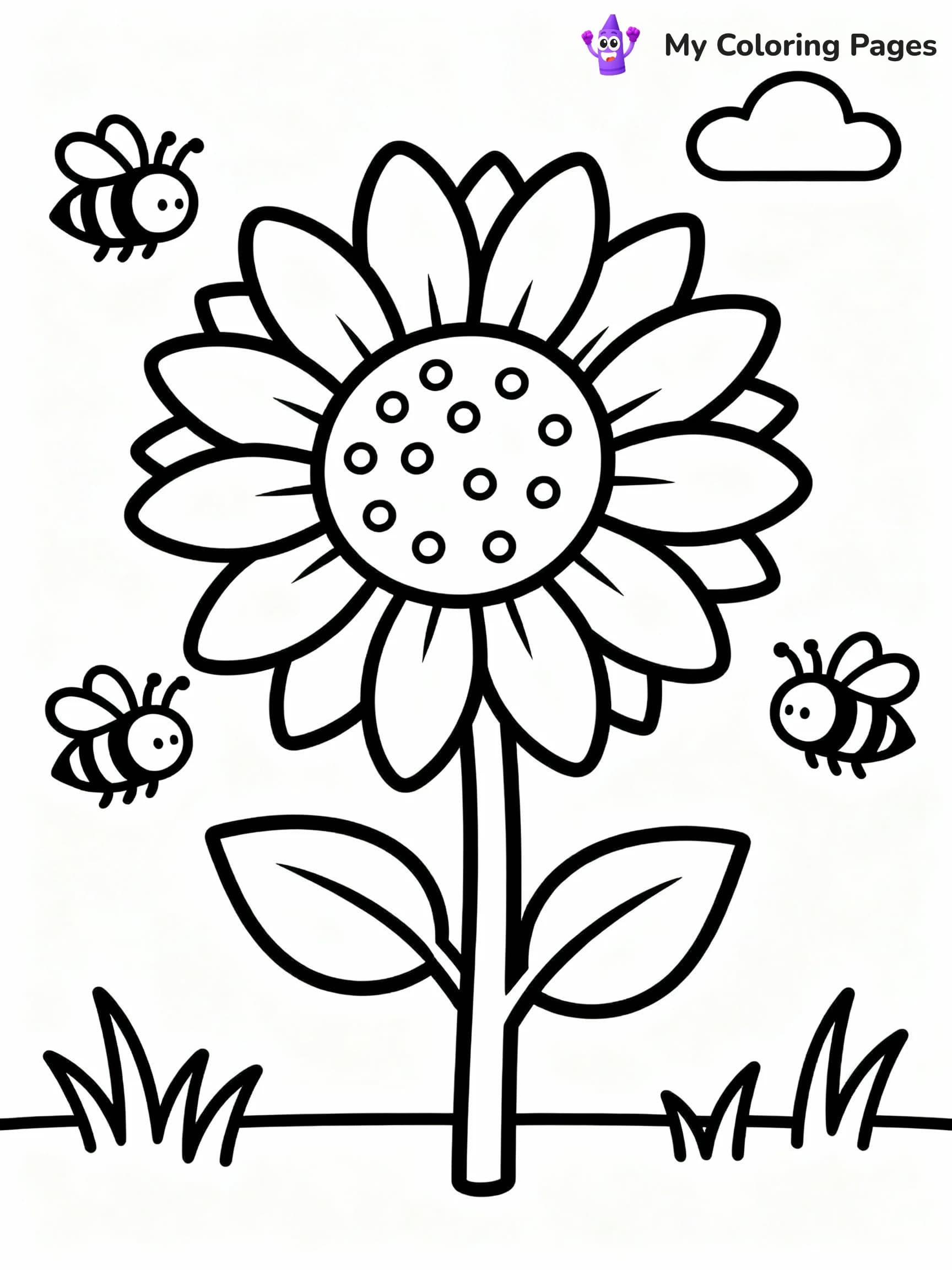 Sunflower Coloring Pages - 14