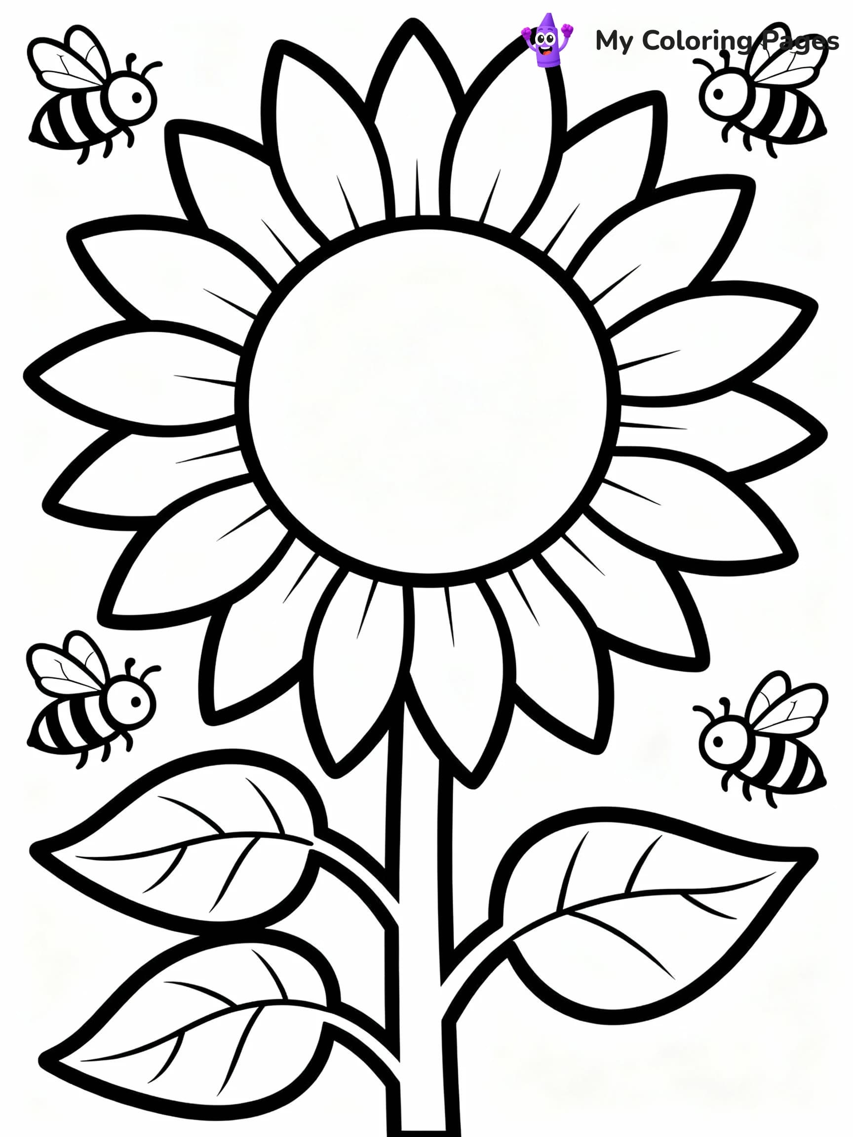 Sunflower Coloring Pages - 12