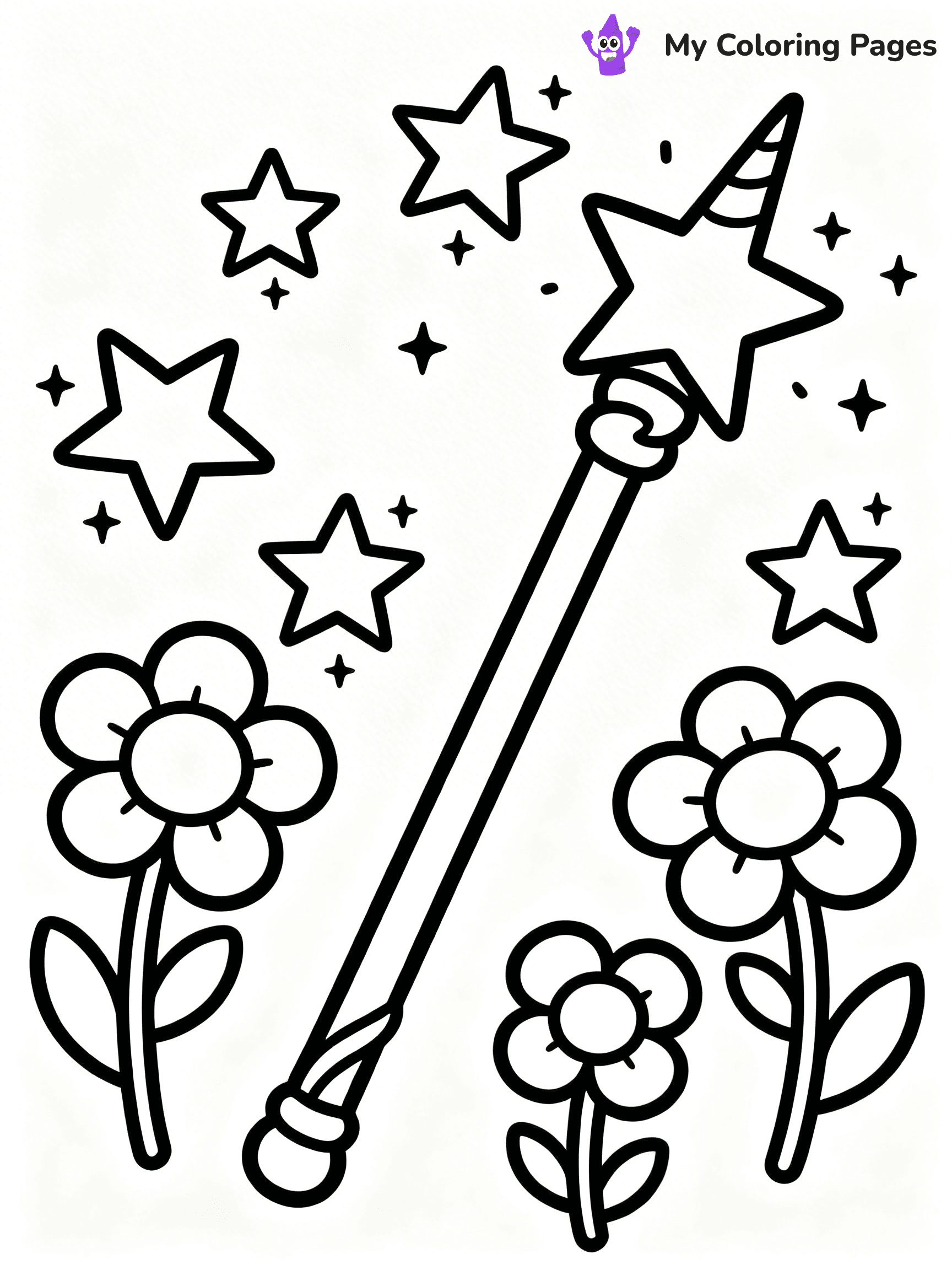 Magic Wand Coloring Pages - 60