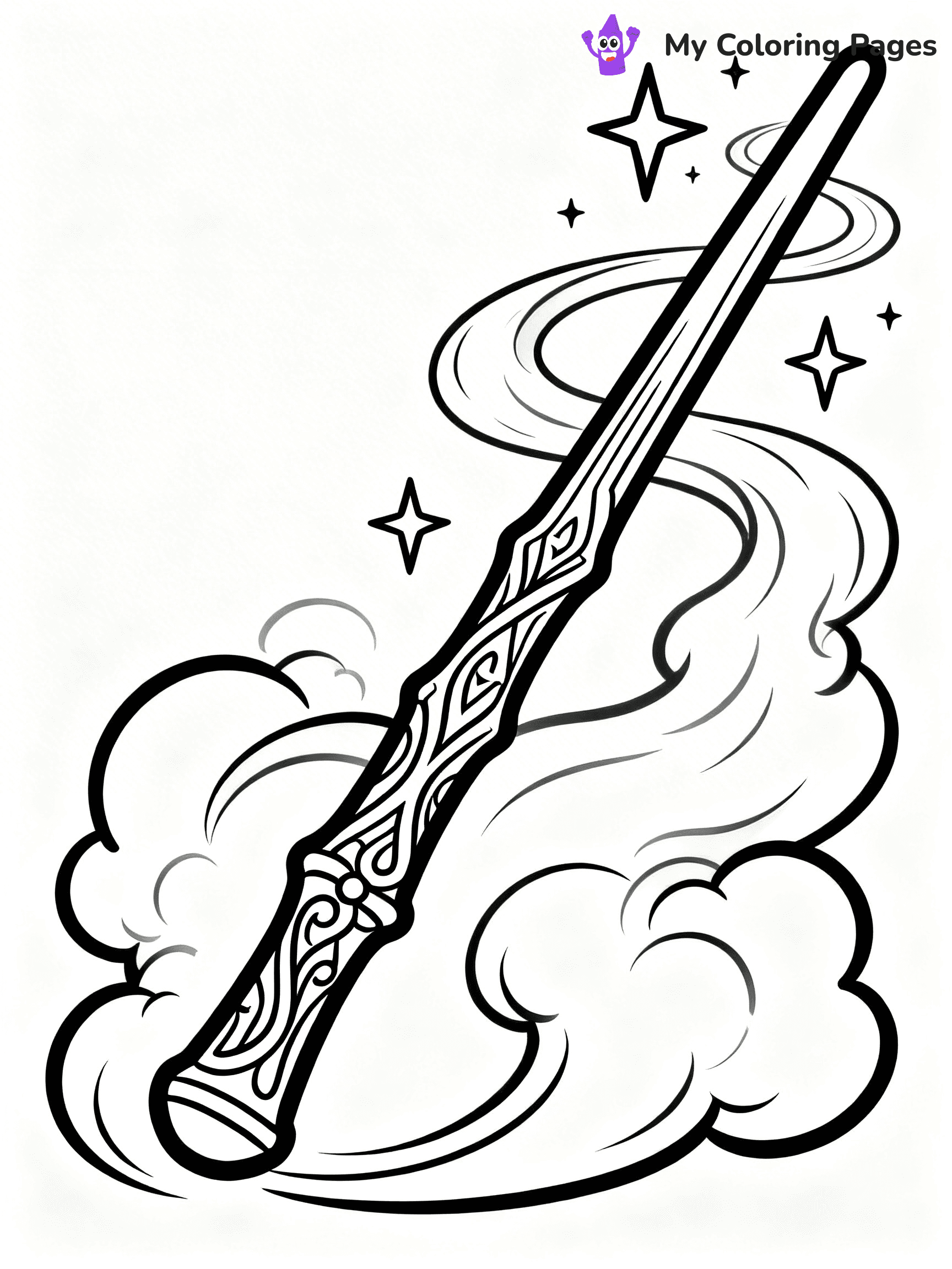 Magic Wand Coloring Pages - 49