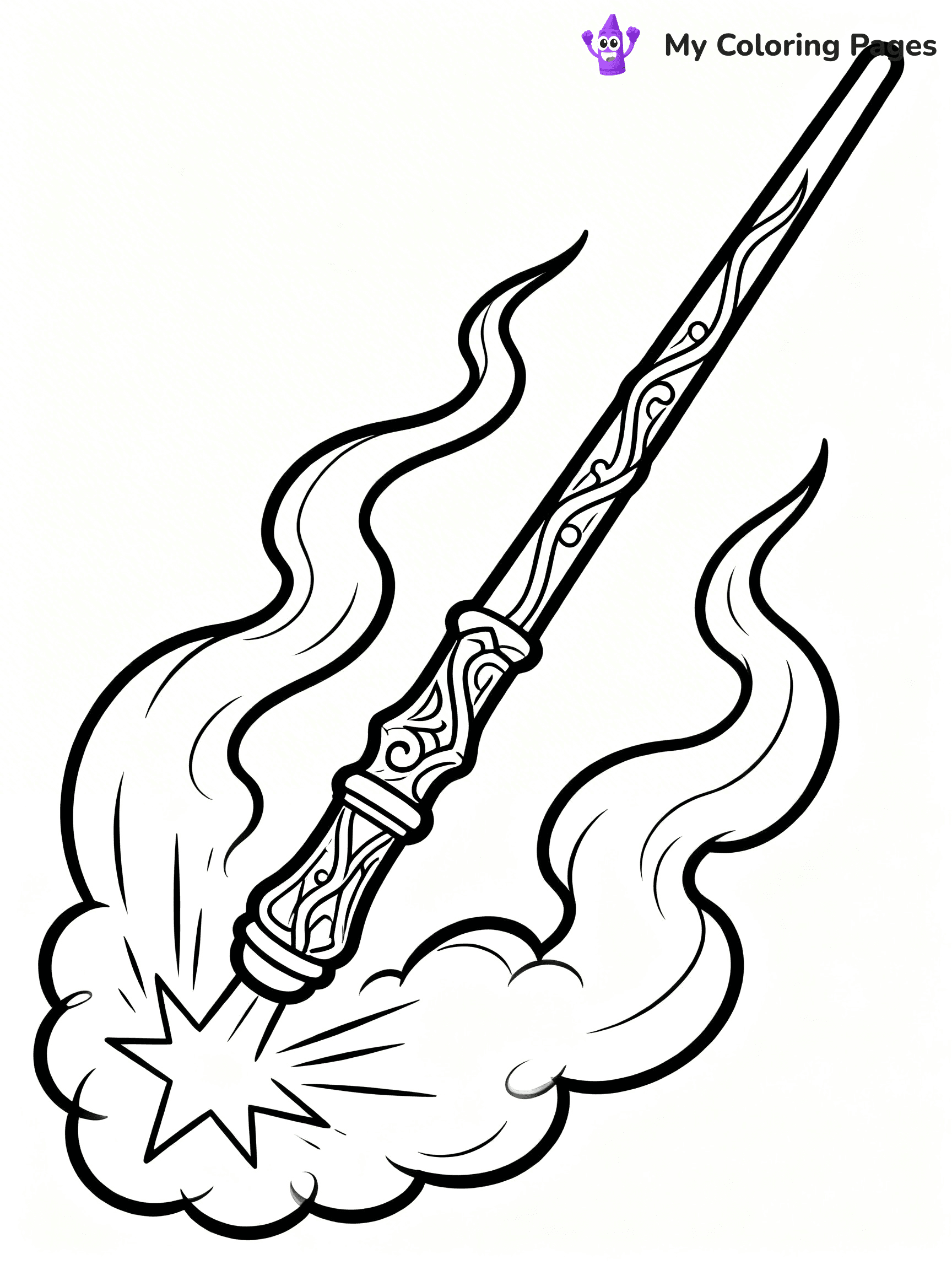 Magic Wand Coloring Pages - 47