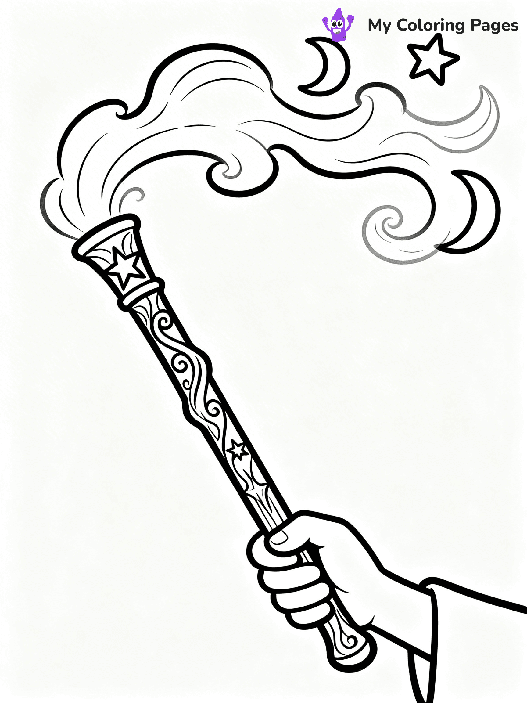 Magic Wand Coloring Pages - 45