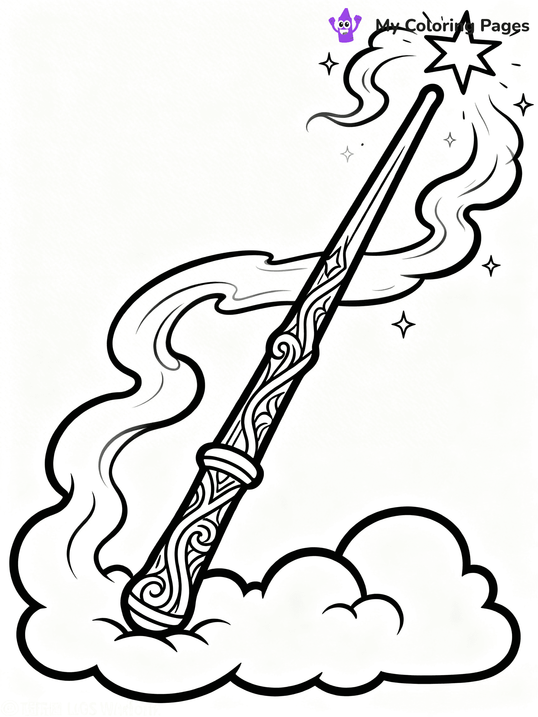 Magic Wand Coloring Pages - 44