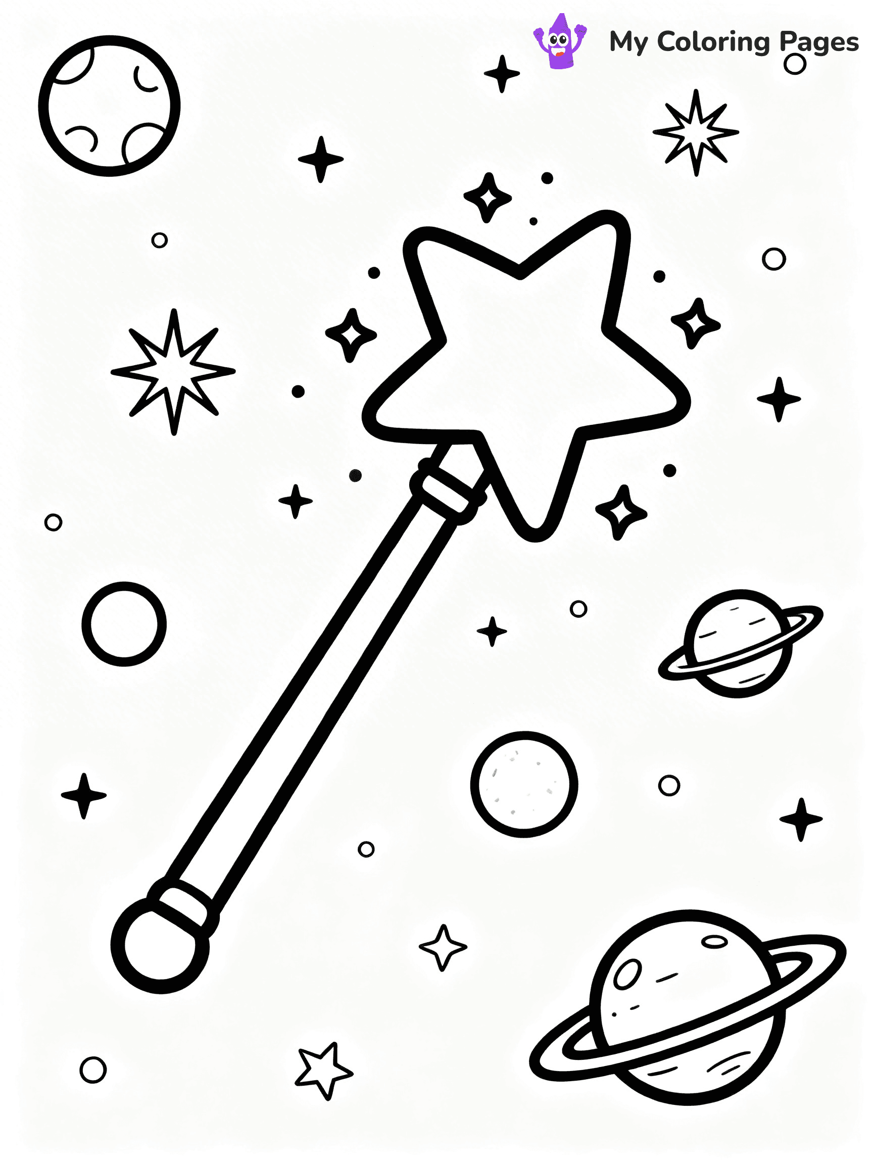 Magic Wand Coloring Pages - 30