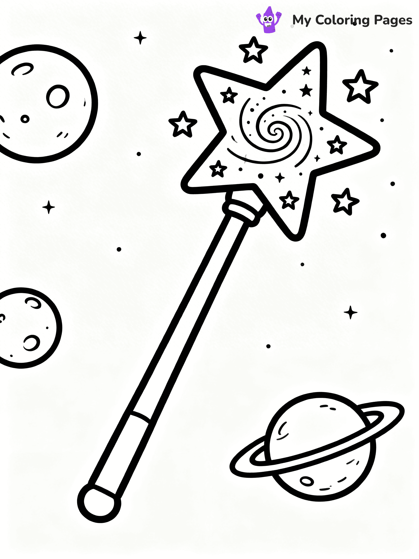 Magic Wand Coloring Pages - 29