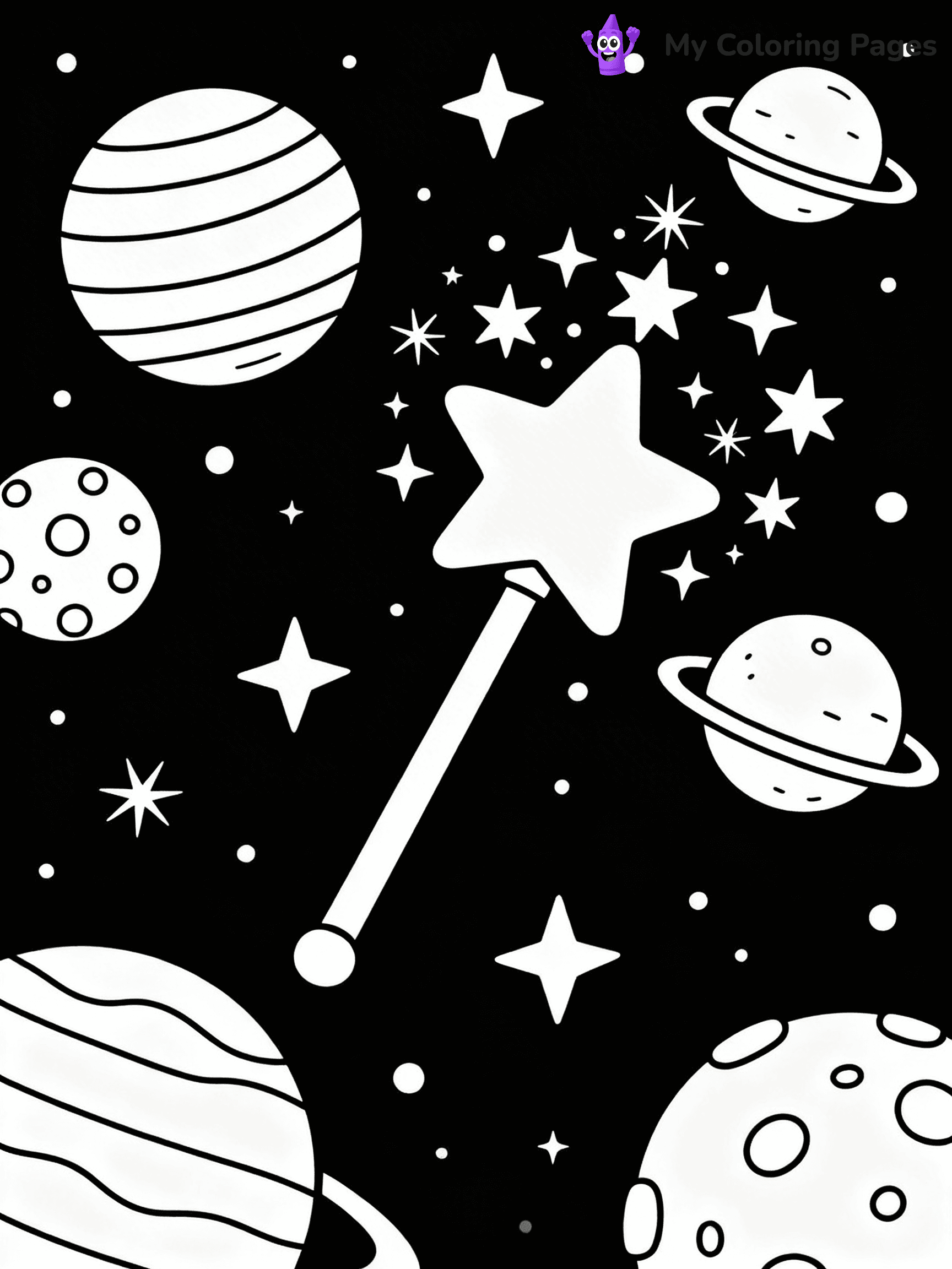 Magic Wand Coloring Pages - 28