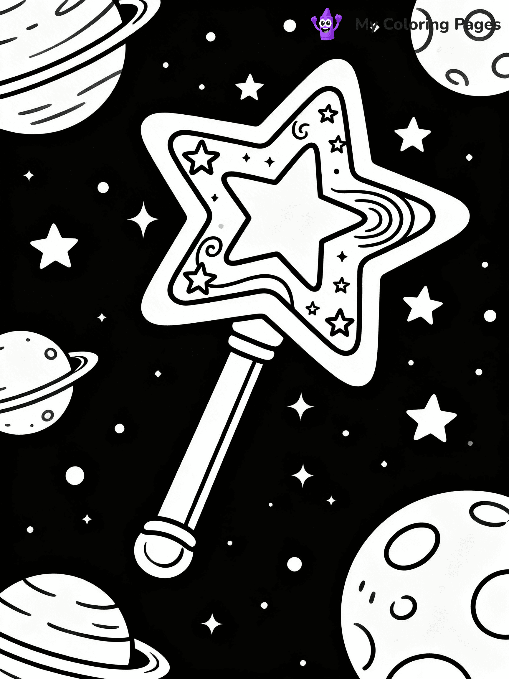 Magic Wand Coloring Pages - 27