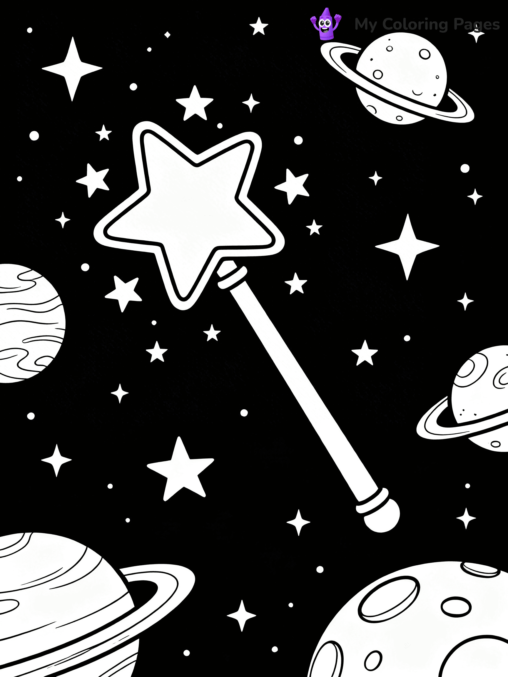 Magic Wand Coloring Pages - 26