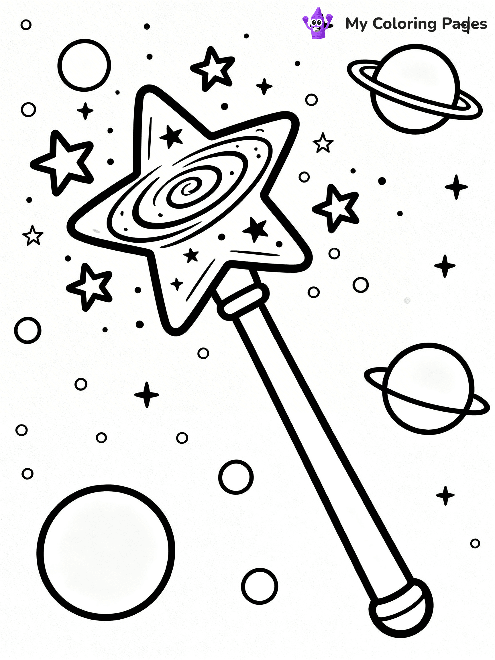 Magic Wand Coloring Pages - 25