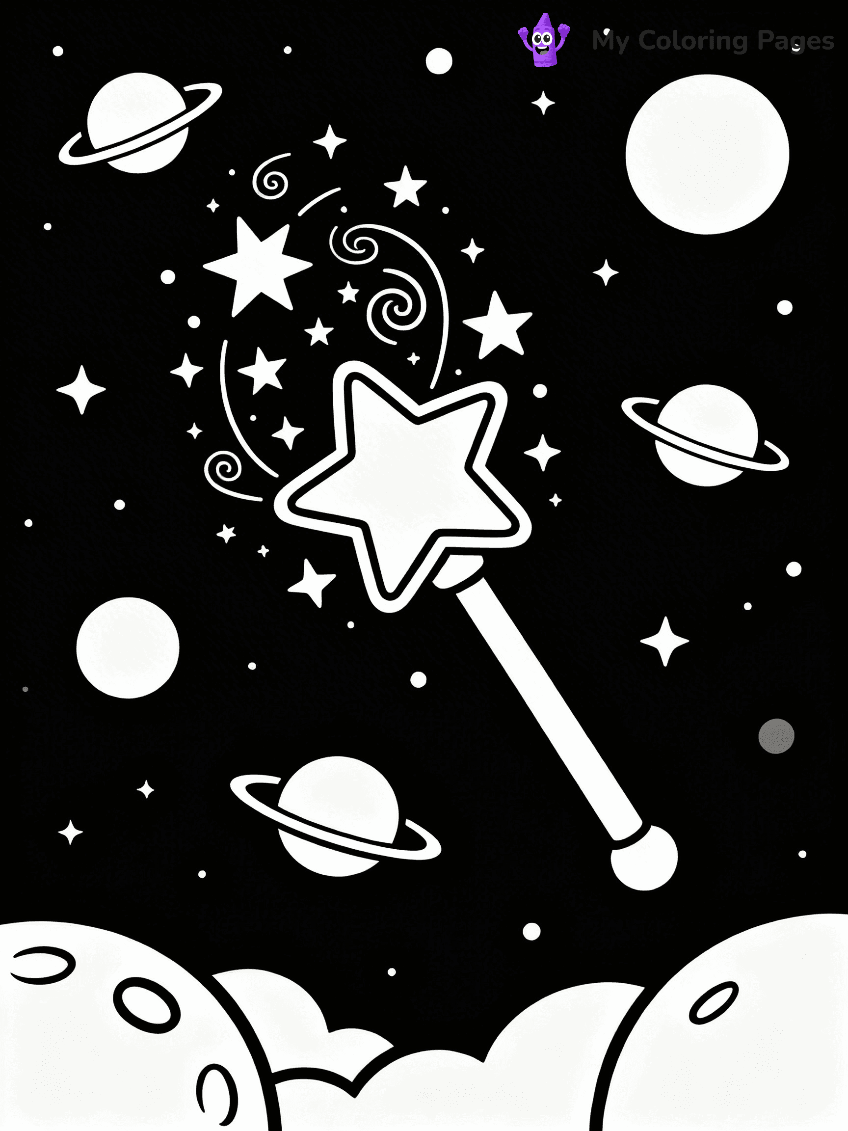 Magic Wand Coloring Pages - 24