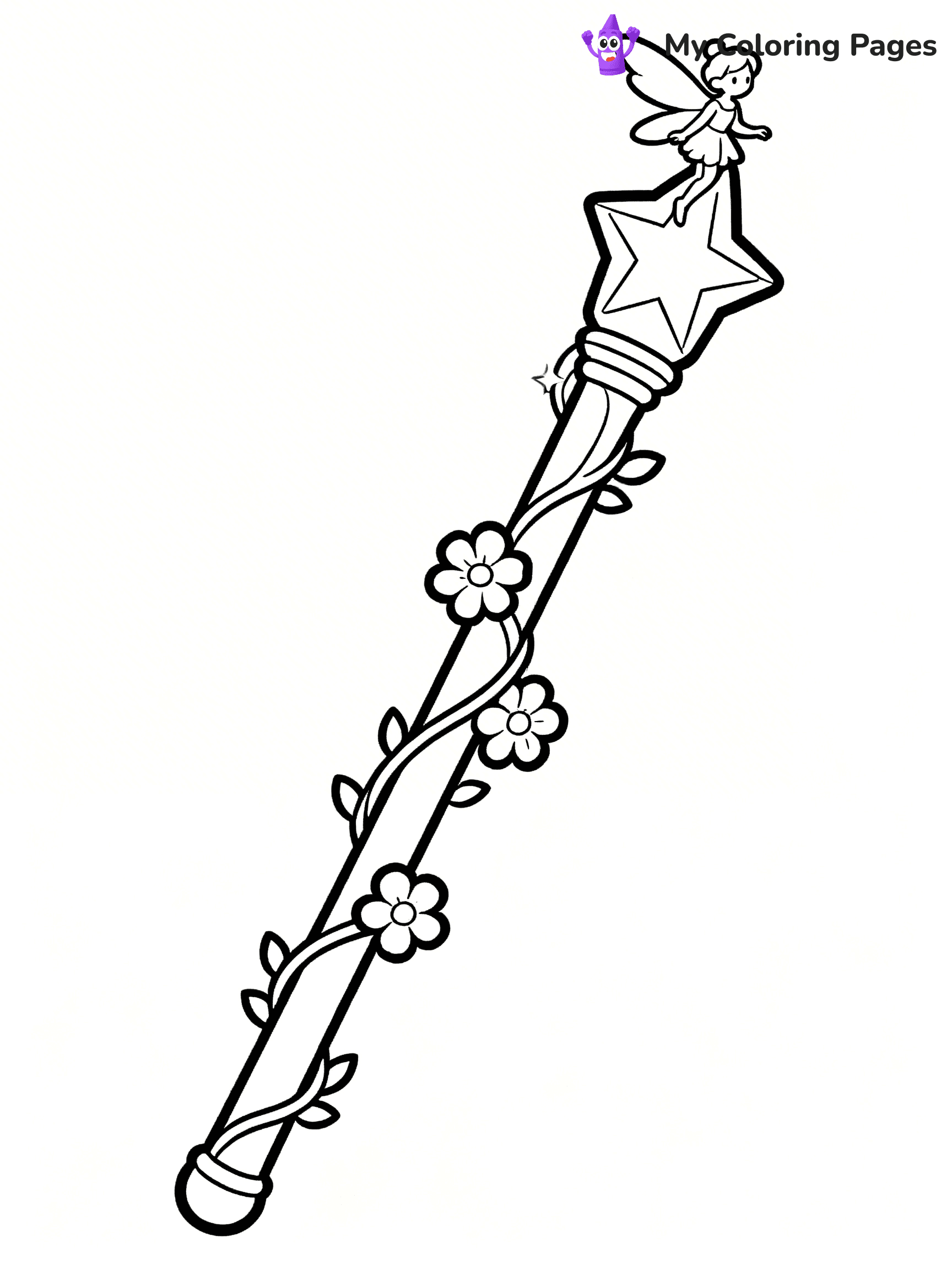 Magic Wand Coloring Pages - 19